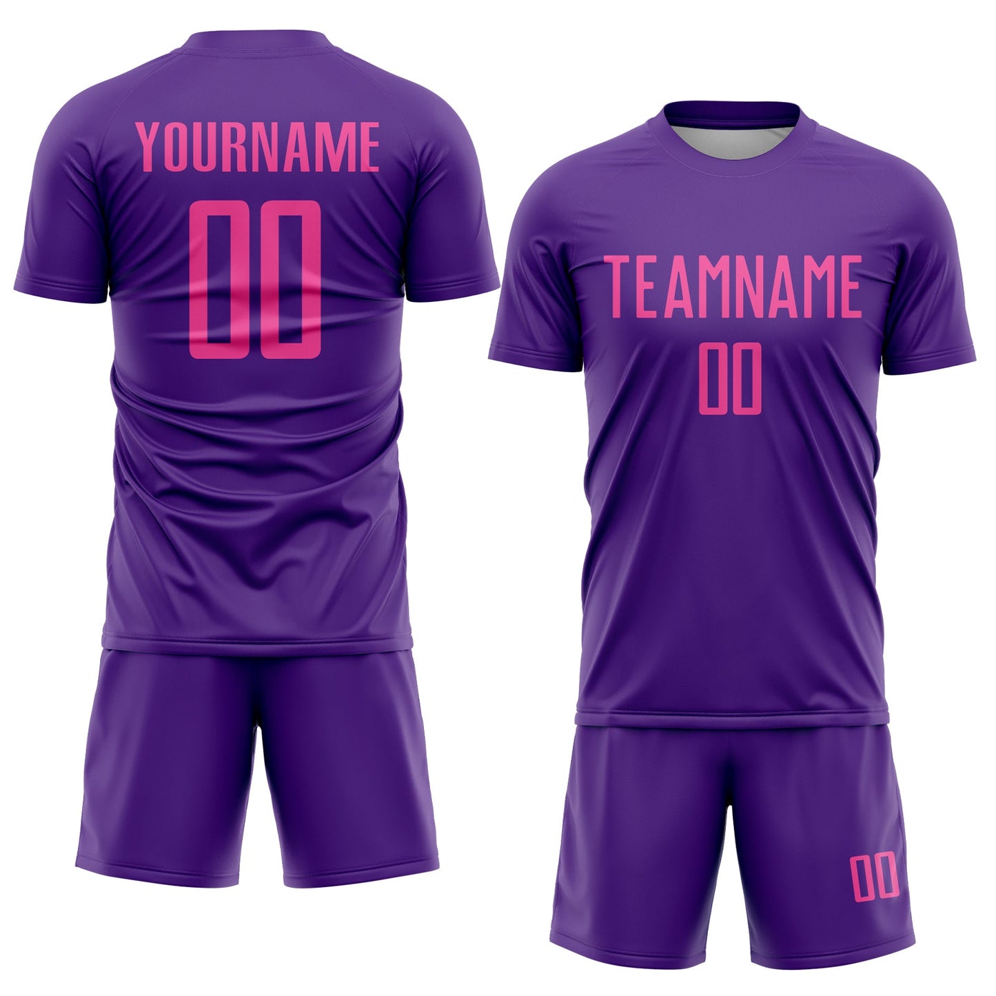 Custom Purple Pink Sublimation Soccer Uniform Jersey view 2