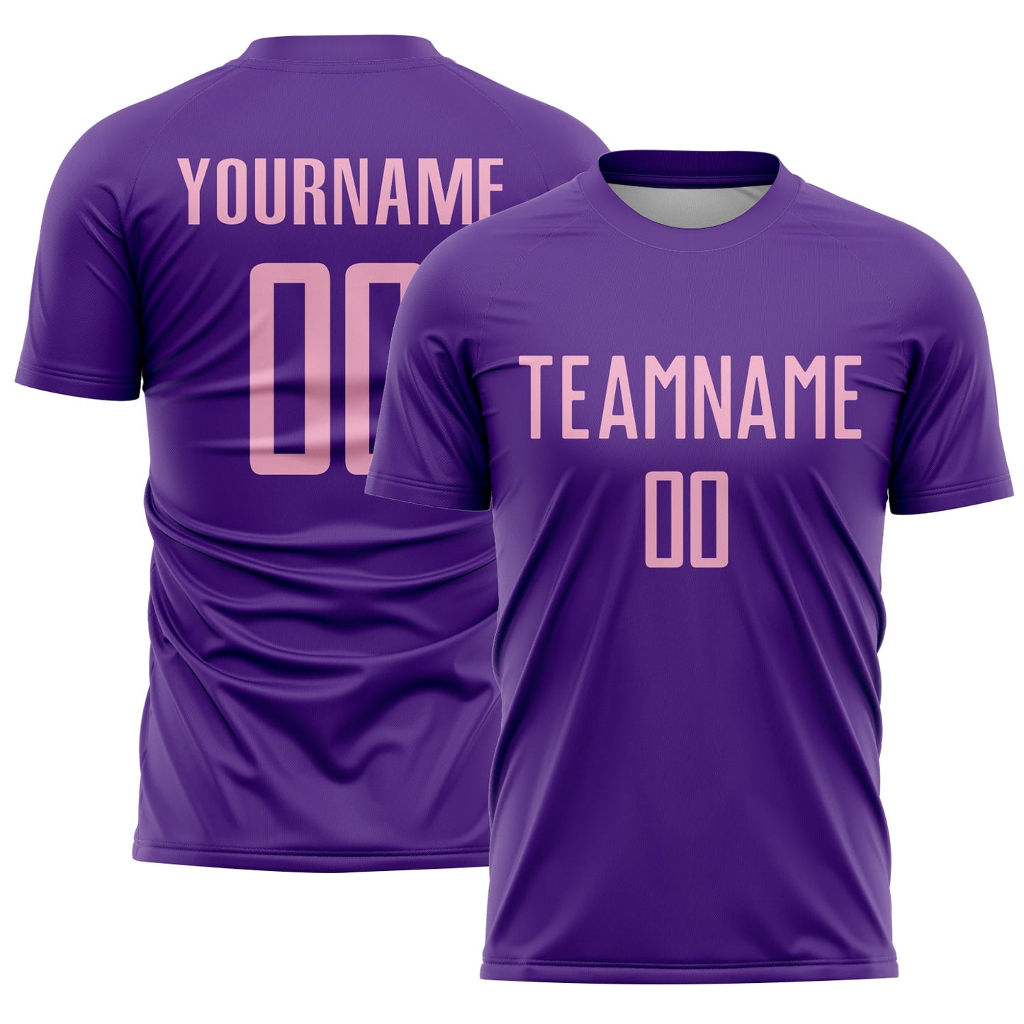 Custom Purple Light Pink Sublimation Soccer Uniform Jersey - Main View
