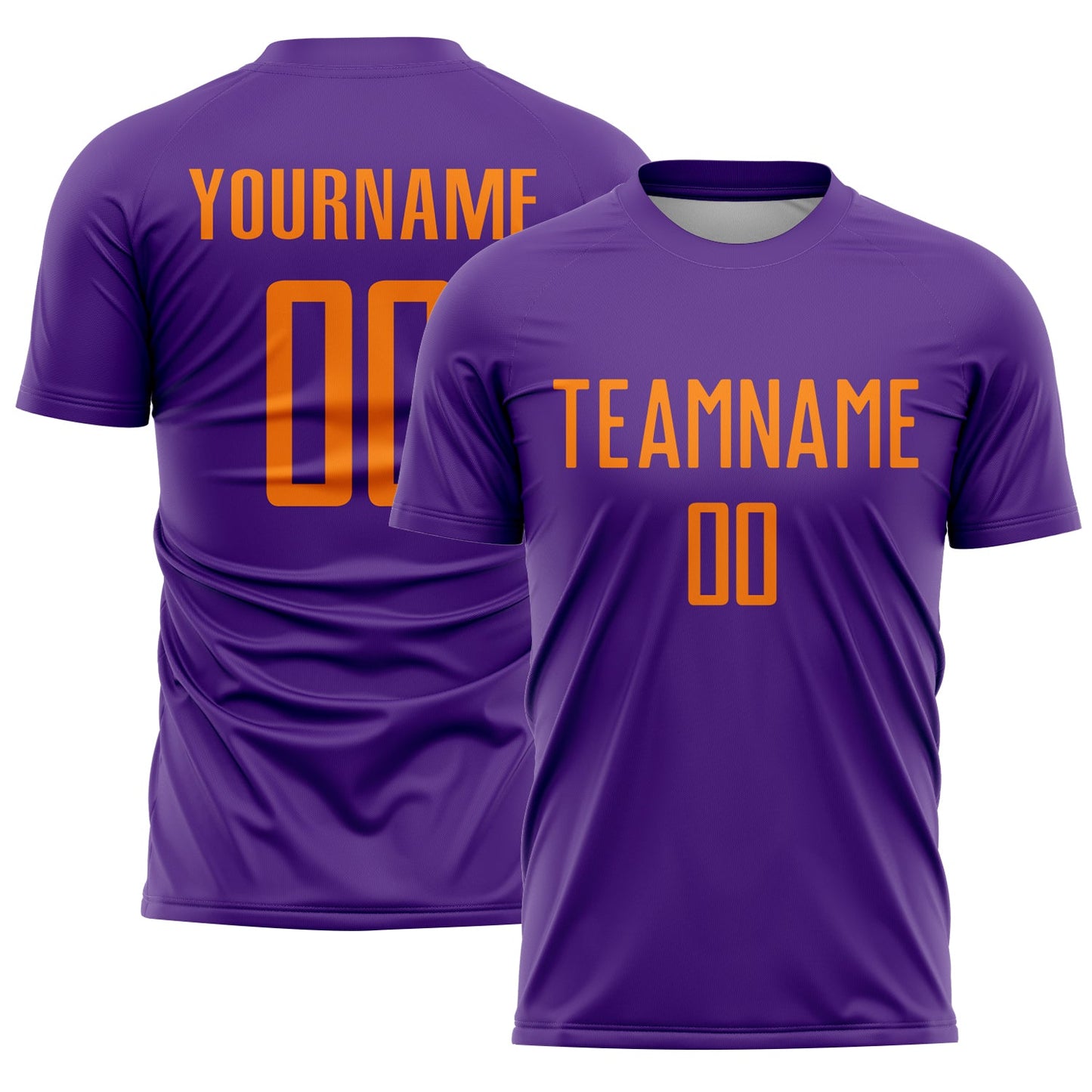 Custom Purple Bay Orange Sublimation Soccer Uniform Jersey - Main View