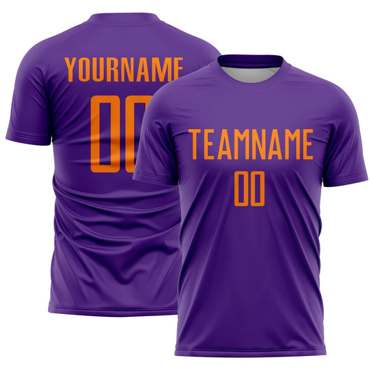 Custom Purple Bay Orange Sublimation Soccer Uniform Jersey - Main View