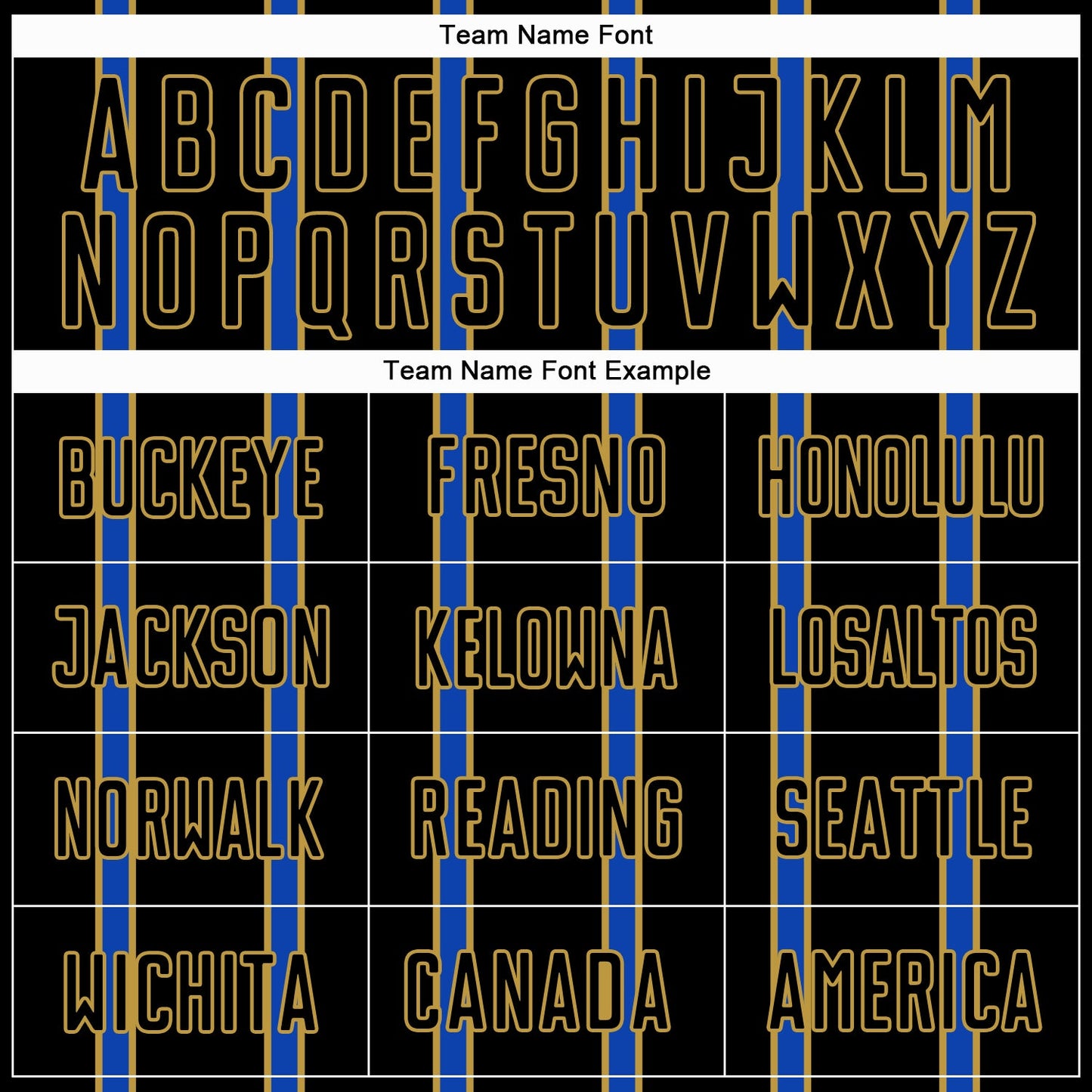Custom Black Thunder Blue-Old Gold Stripe Line Sublimation Soccer Uniform Jersey view 5