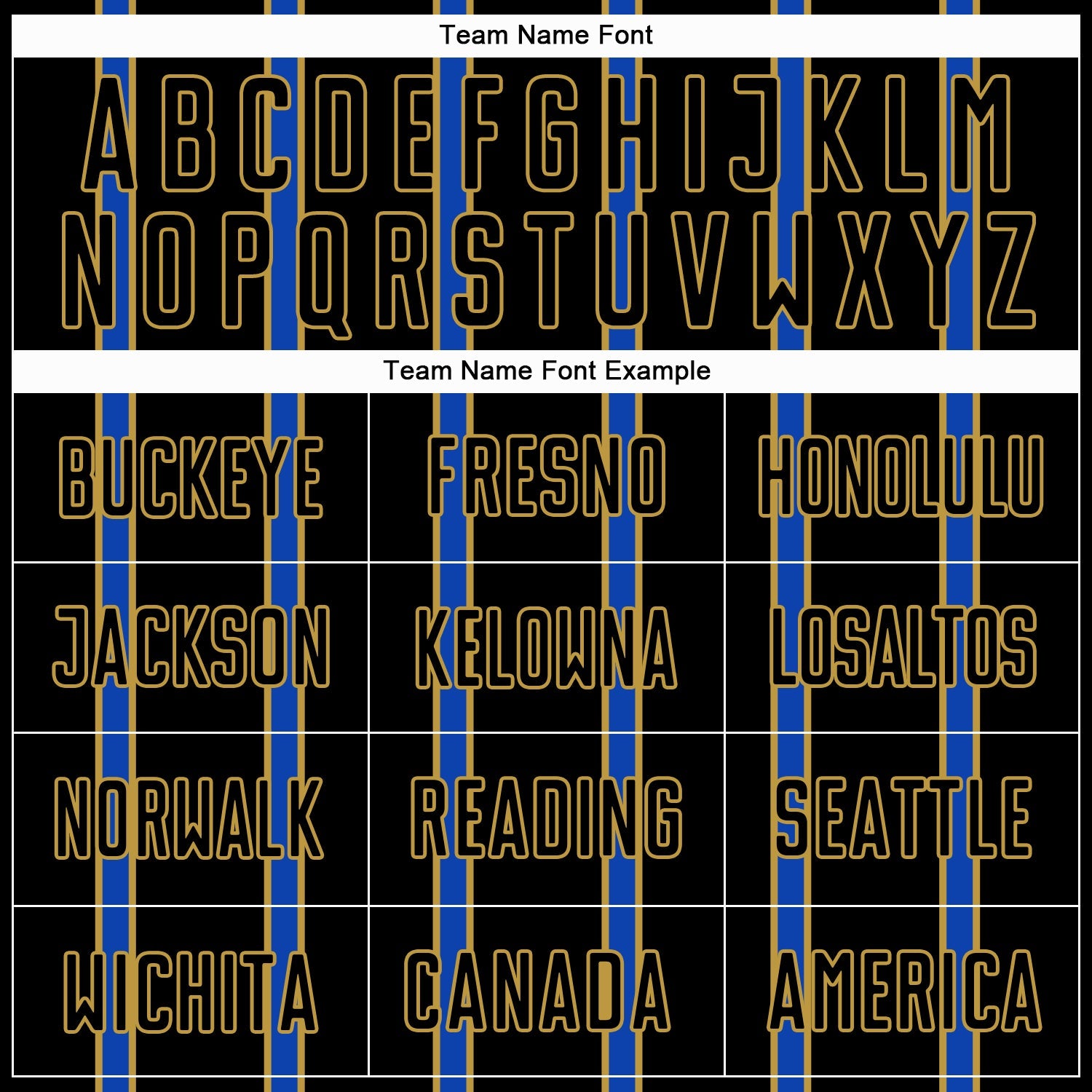 Custom Black Thunder Blue-Old Gold Stripe Line Sublimation Soccer Uniform Jersey view 5