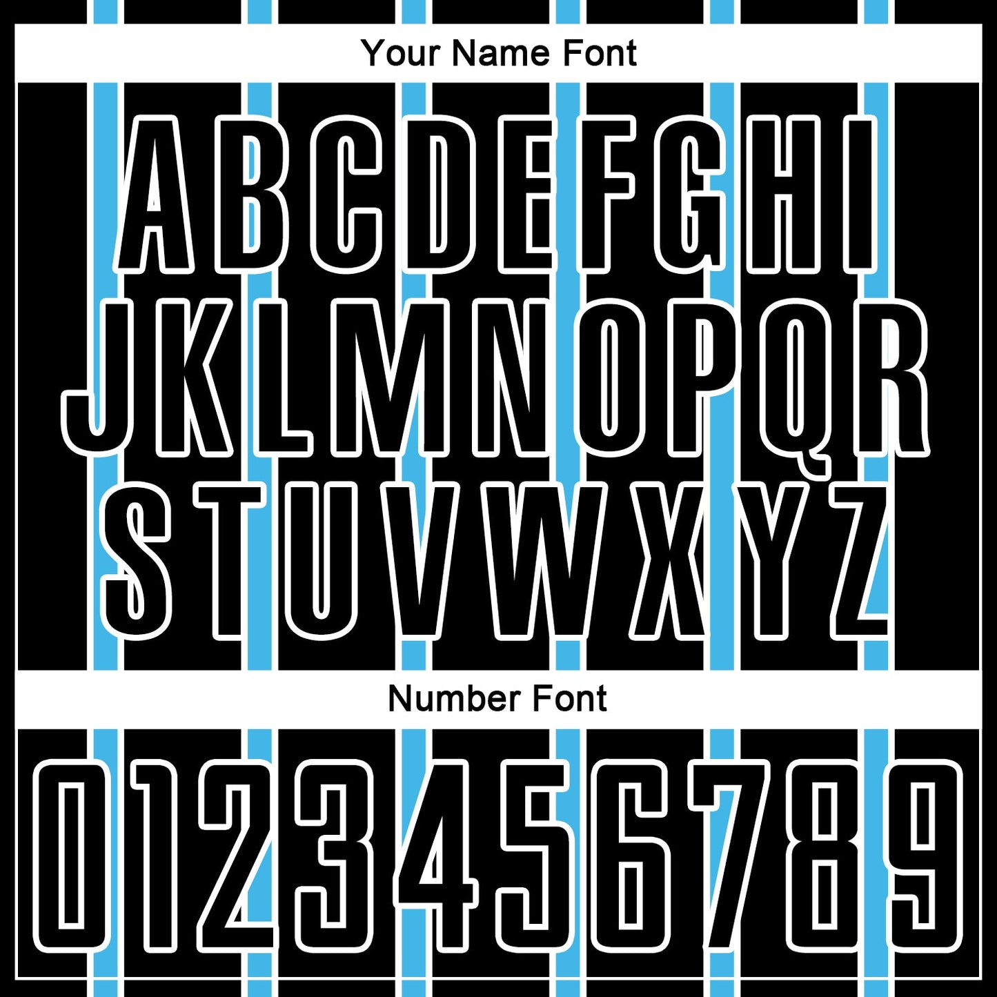 Custom Black Sky Blue-White Stripe Line Sublimation Soccer Uniform Jersey view 6