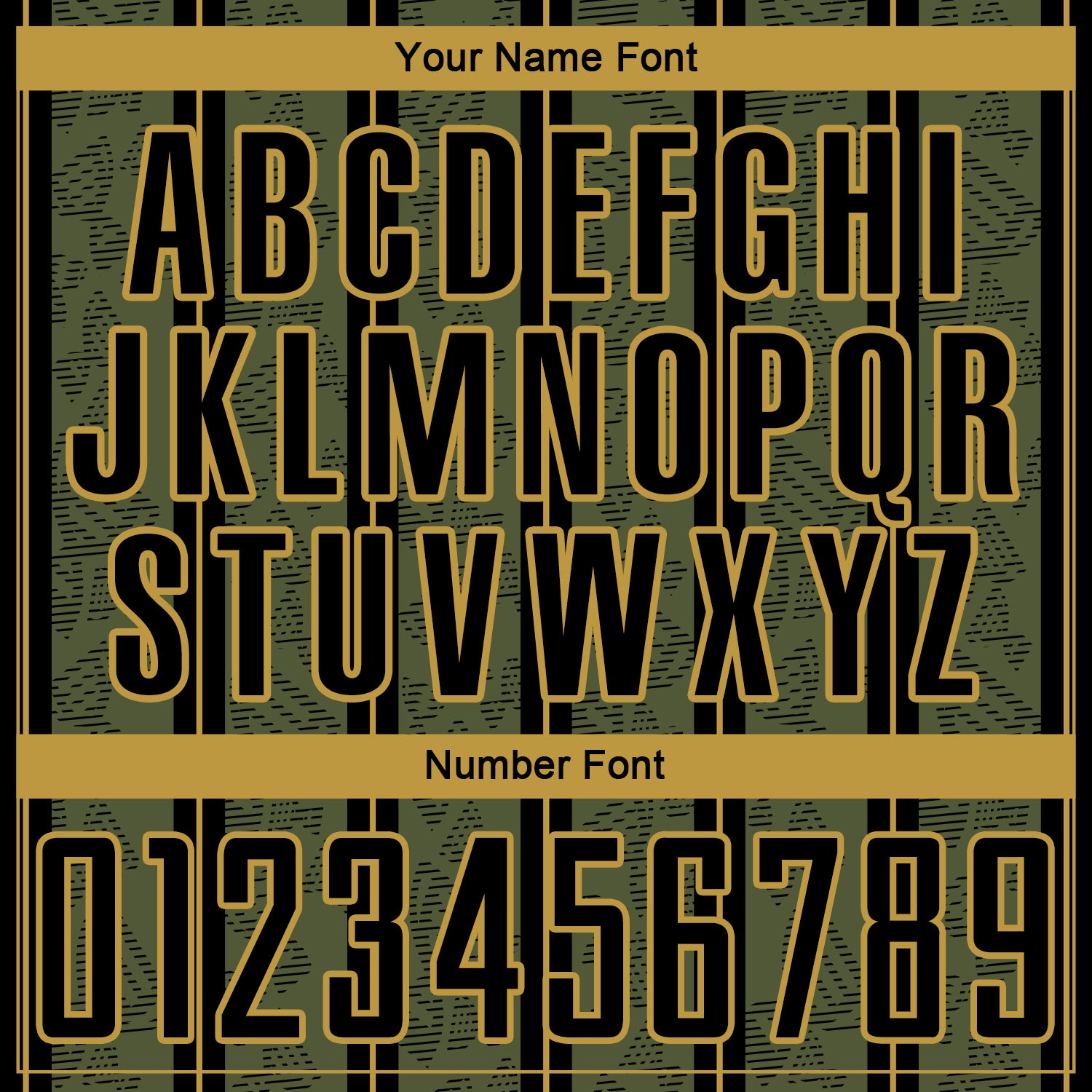 Custom Olive Black-Old Gold Stripe Line Sublimation Salute To Service Soccer Uniform Jersey view 6