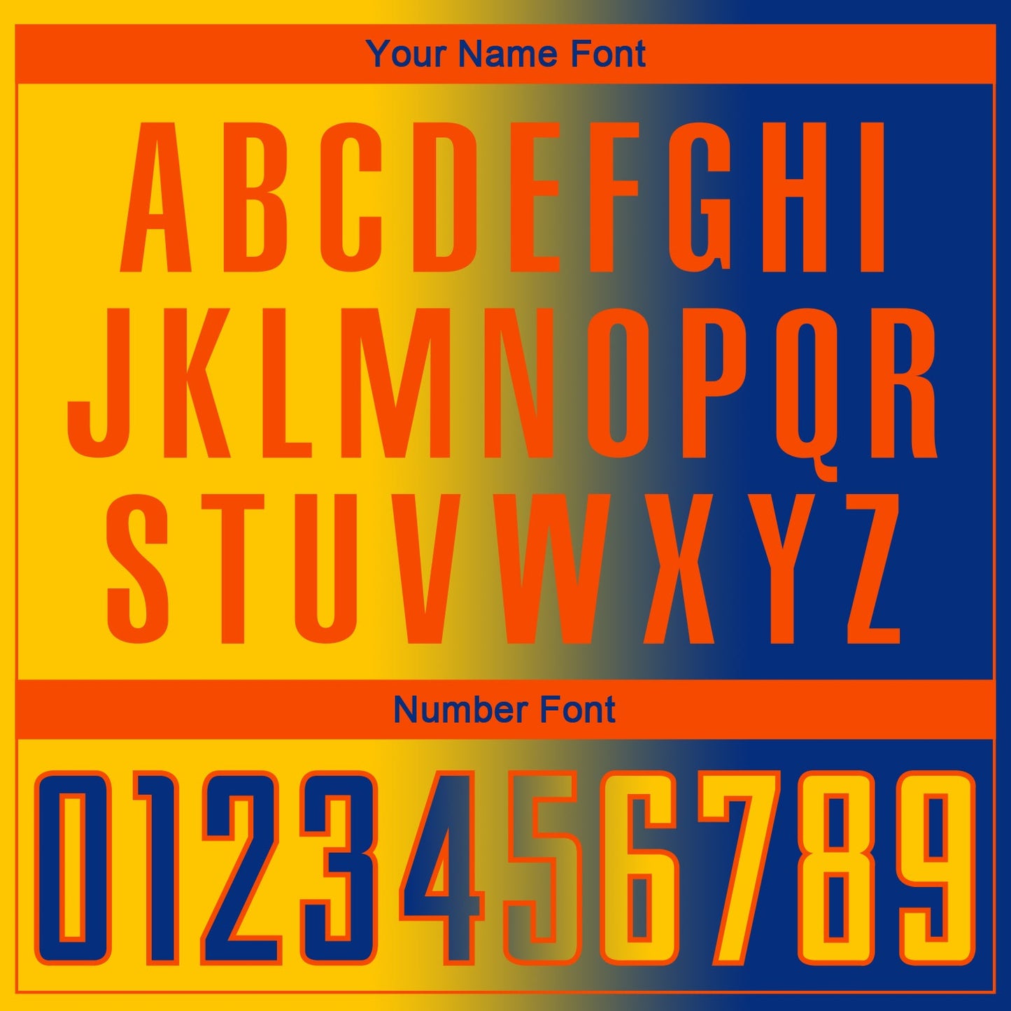 Custom Royal Yellow-Orange Sublimation Gradient Fashion Soccer Uniform Jersey view 6