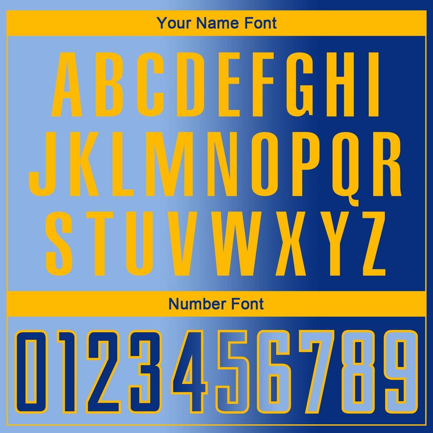 Custom Royal Light Blue-Gold Sublimation Gradient Fashion Soccer Uniform Jersey view 6