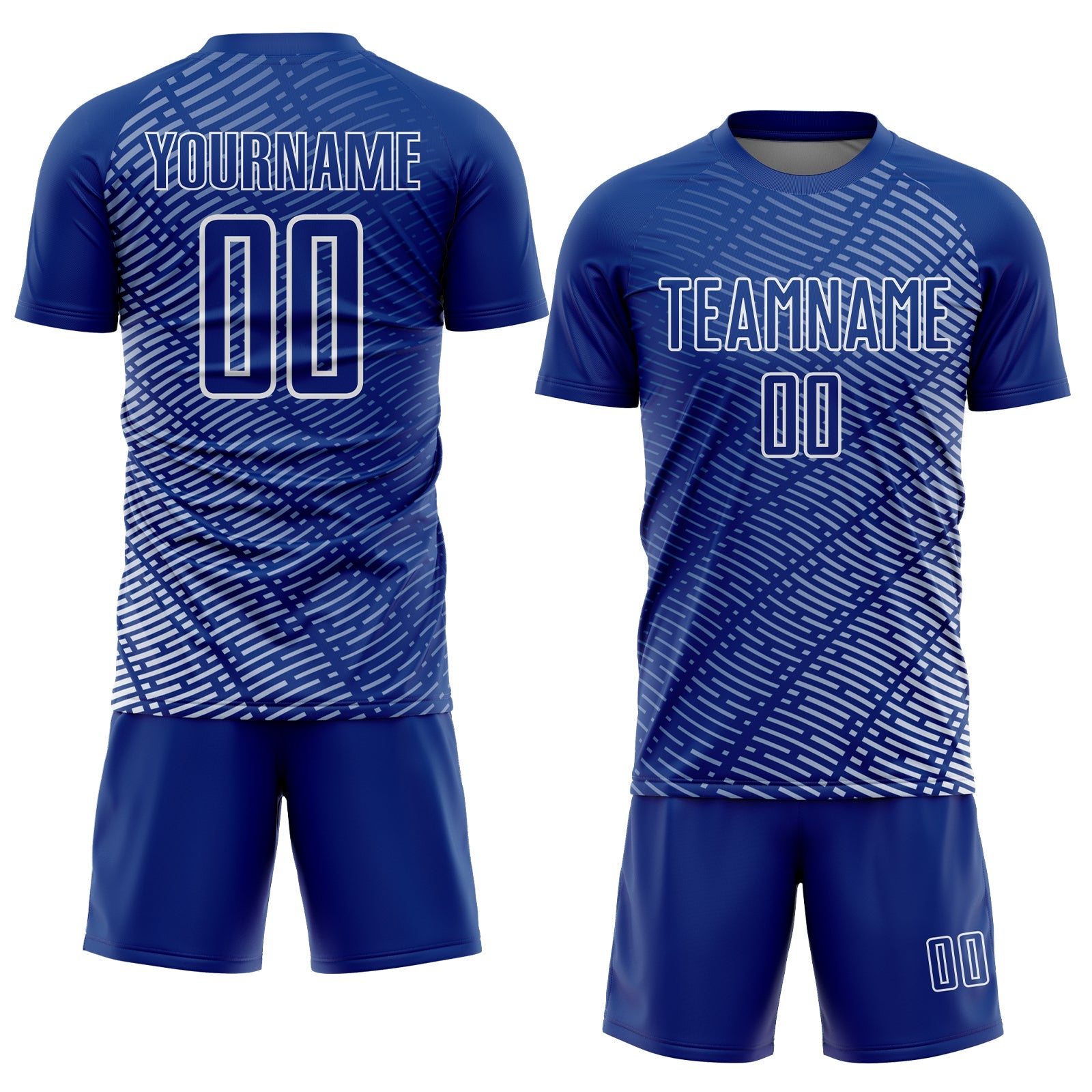Custom Royal White Stripe Line Sublimation Soccer Uniform Jersey view 2