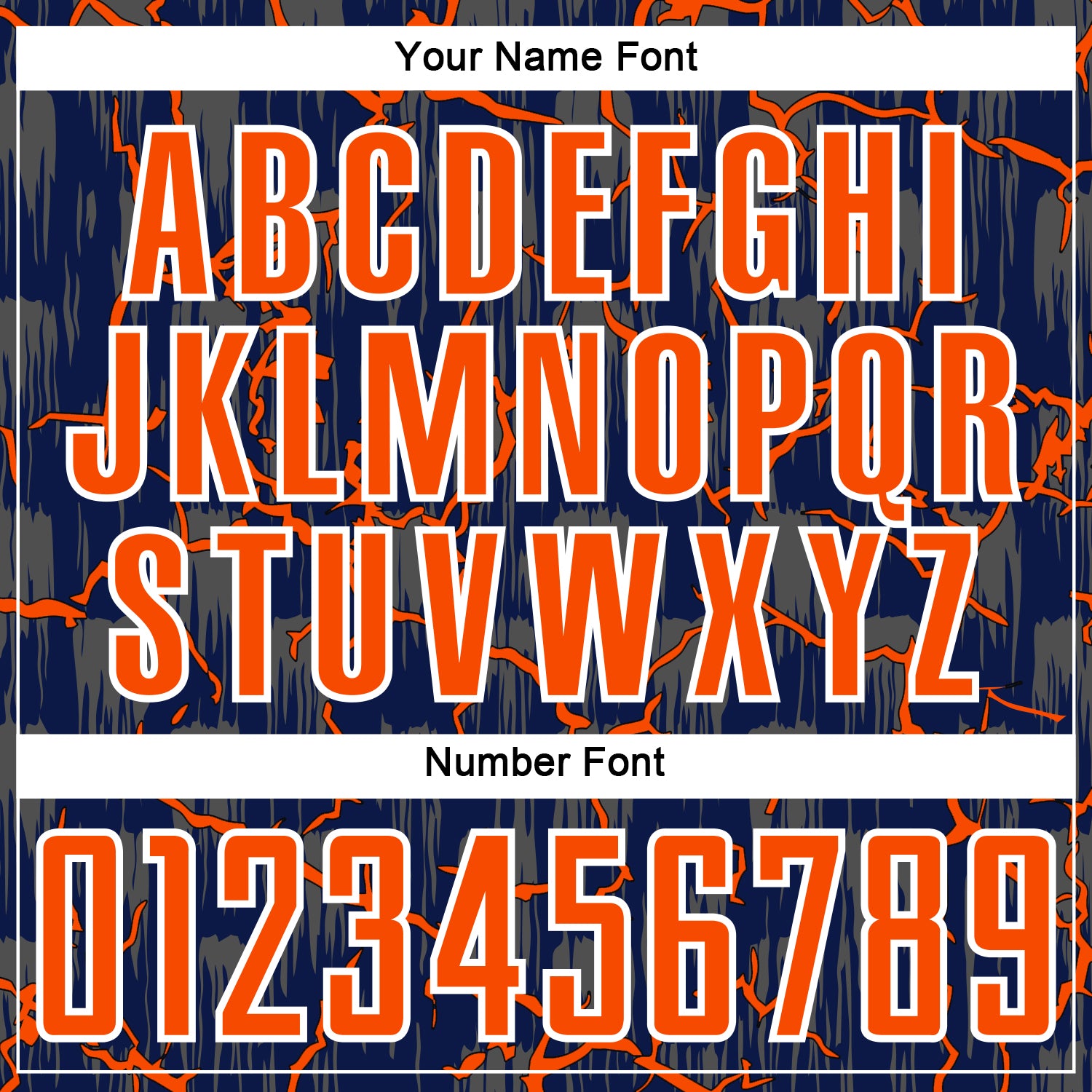 Custom Navy Orange-White Lightning Sublimation Soccer Uniform Jersey view 6