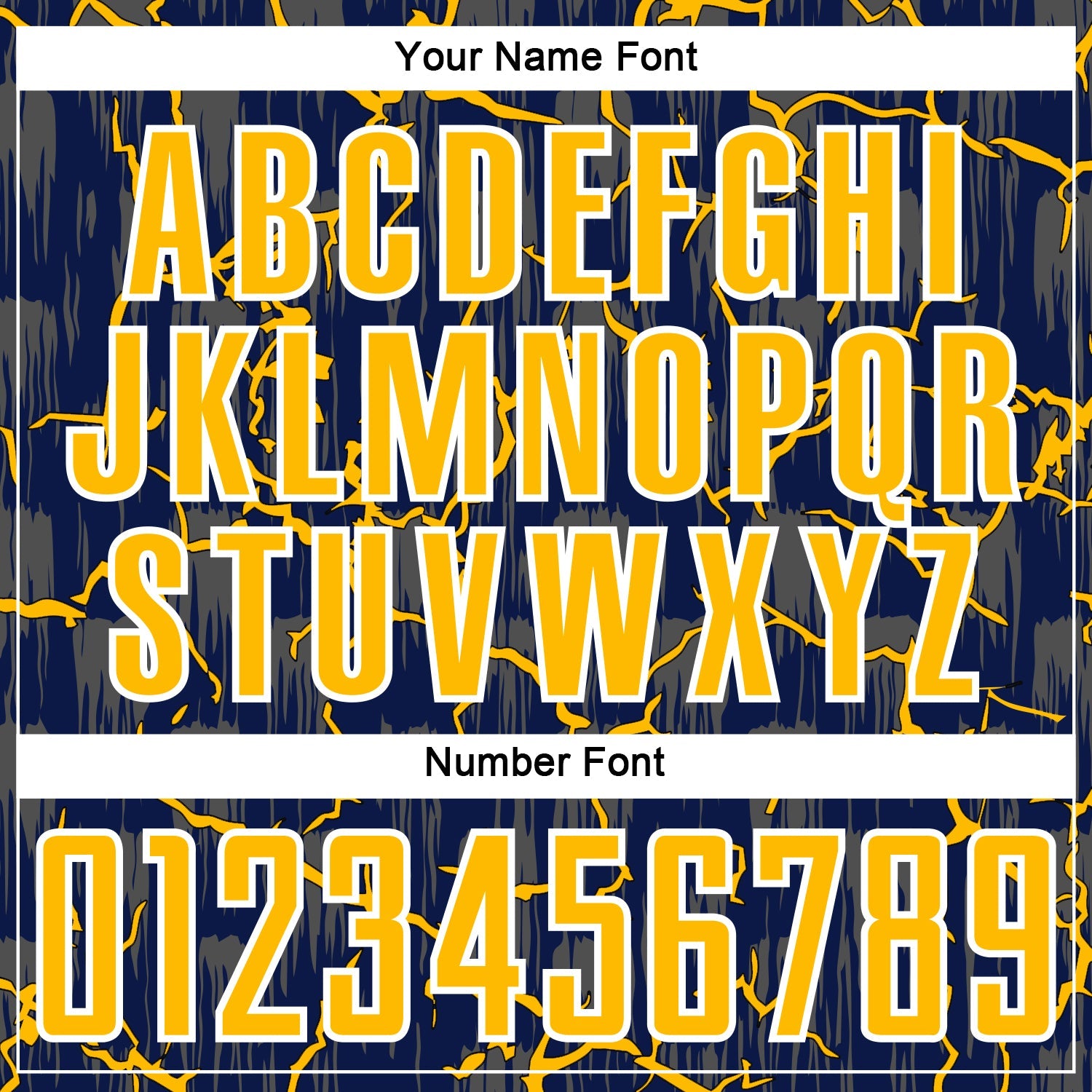 Custom Navy Gold-White Lightning Sublimation Soccer Uniform Jersey view 6