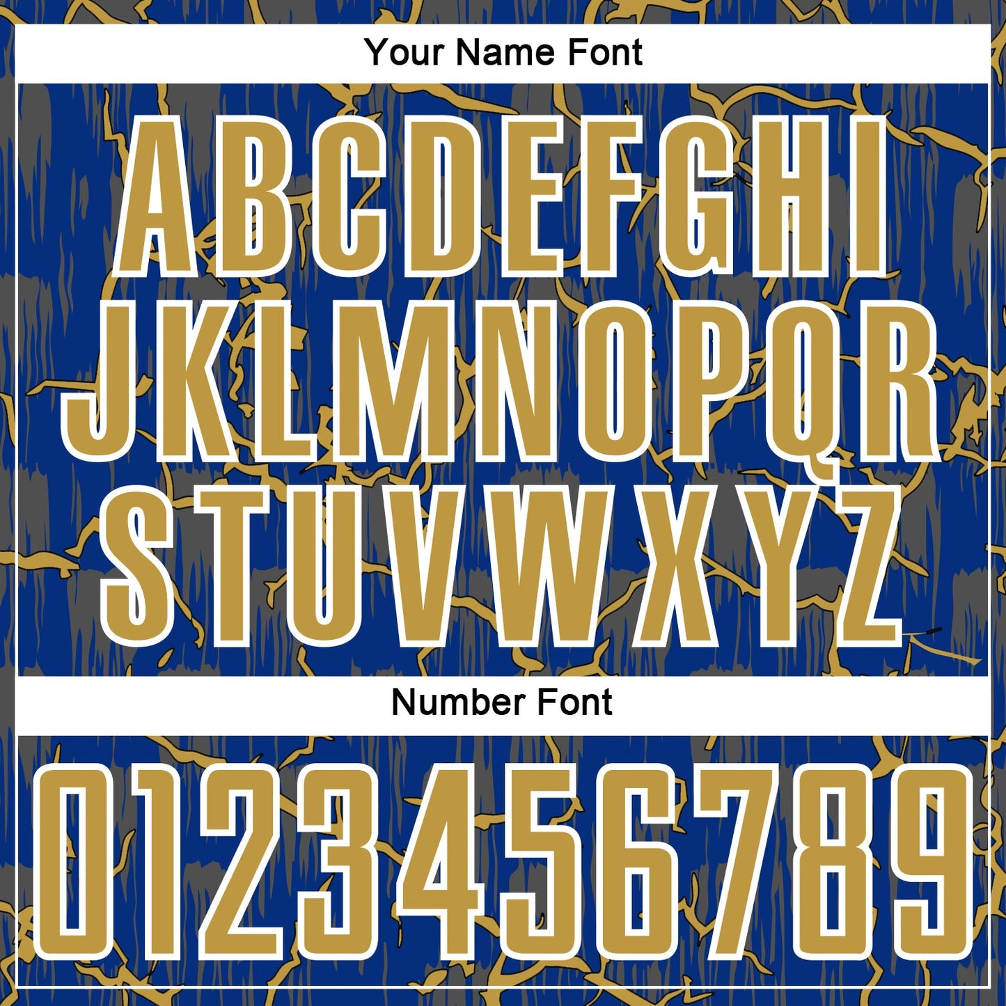Custom Royal Old Gold-White Lightning Sublimation Soccer Uniform Jersey view 6