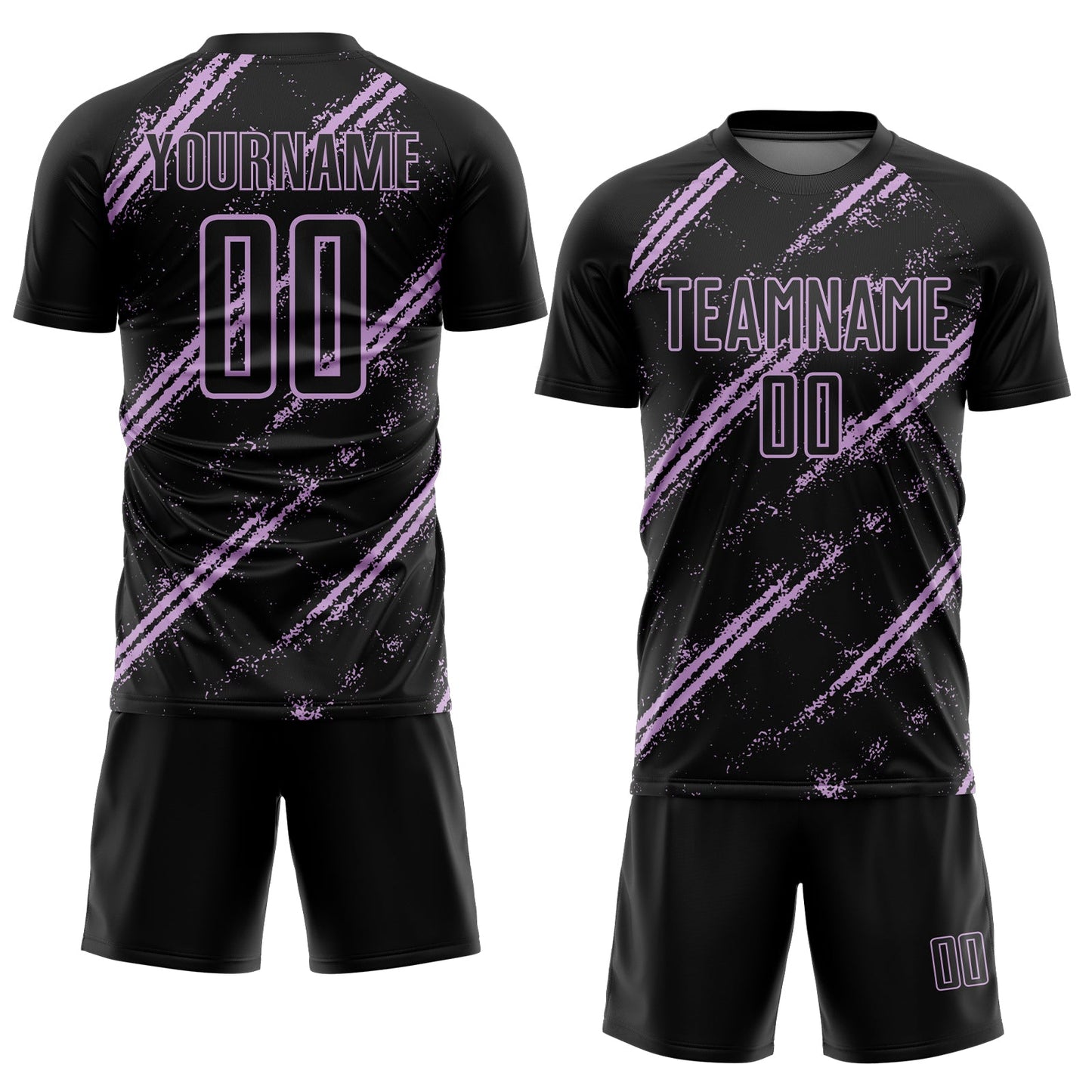 Custom Black Light Purple Abstract Fragment Art Splash Sublimation Soccer Uniform Jersey view 2