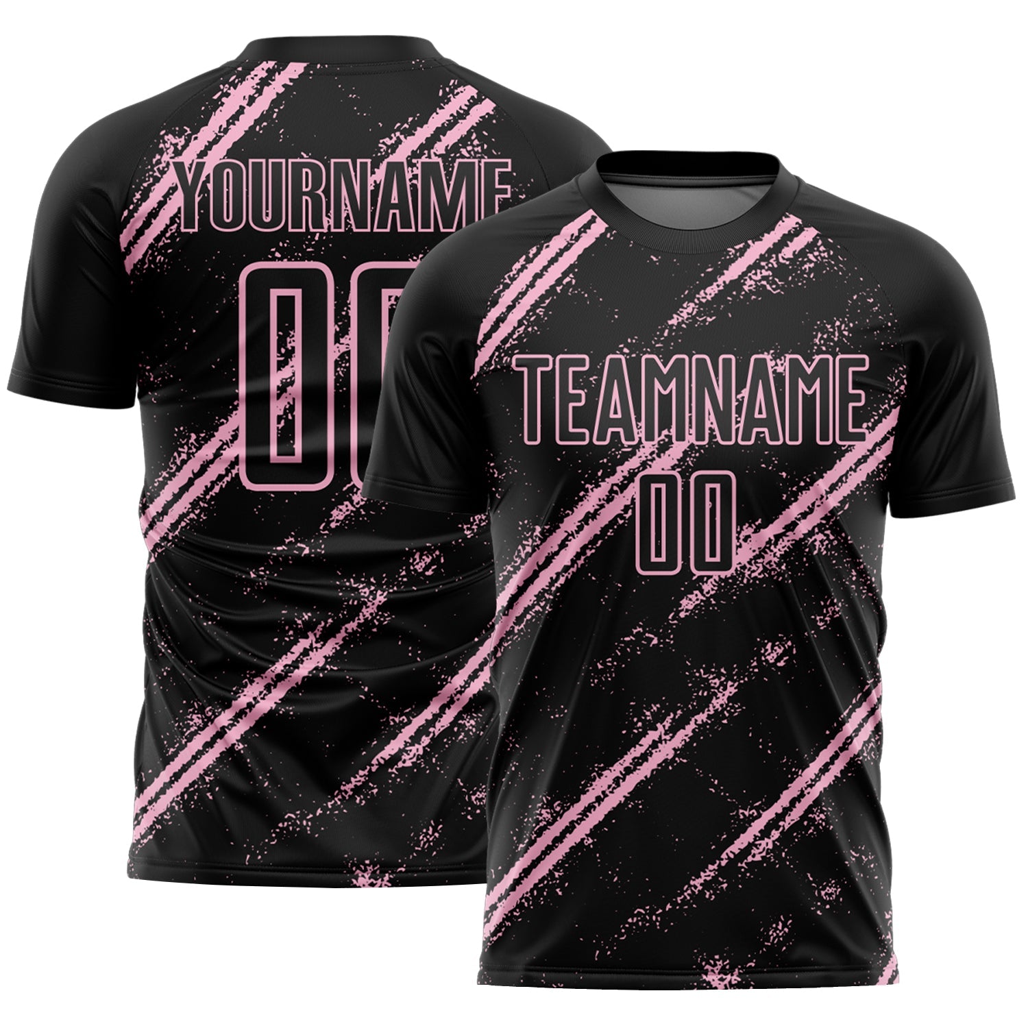 Custom Black Light Pink Abstract Fragment Art Splash Sublimation Soccer Uniform Jersey - Main View