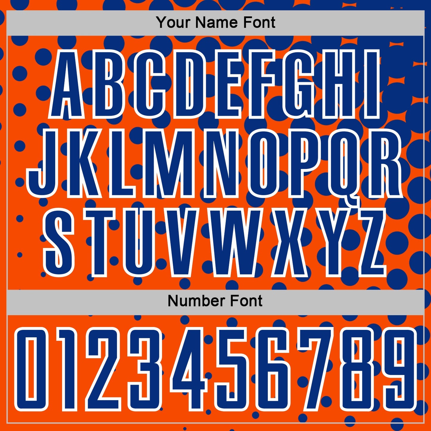Custom Orange Royal-White Modern Polka Dot Sublimation Soccer Uniform Jersey view 6