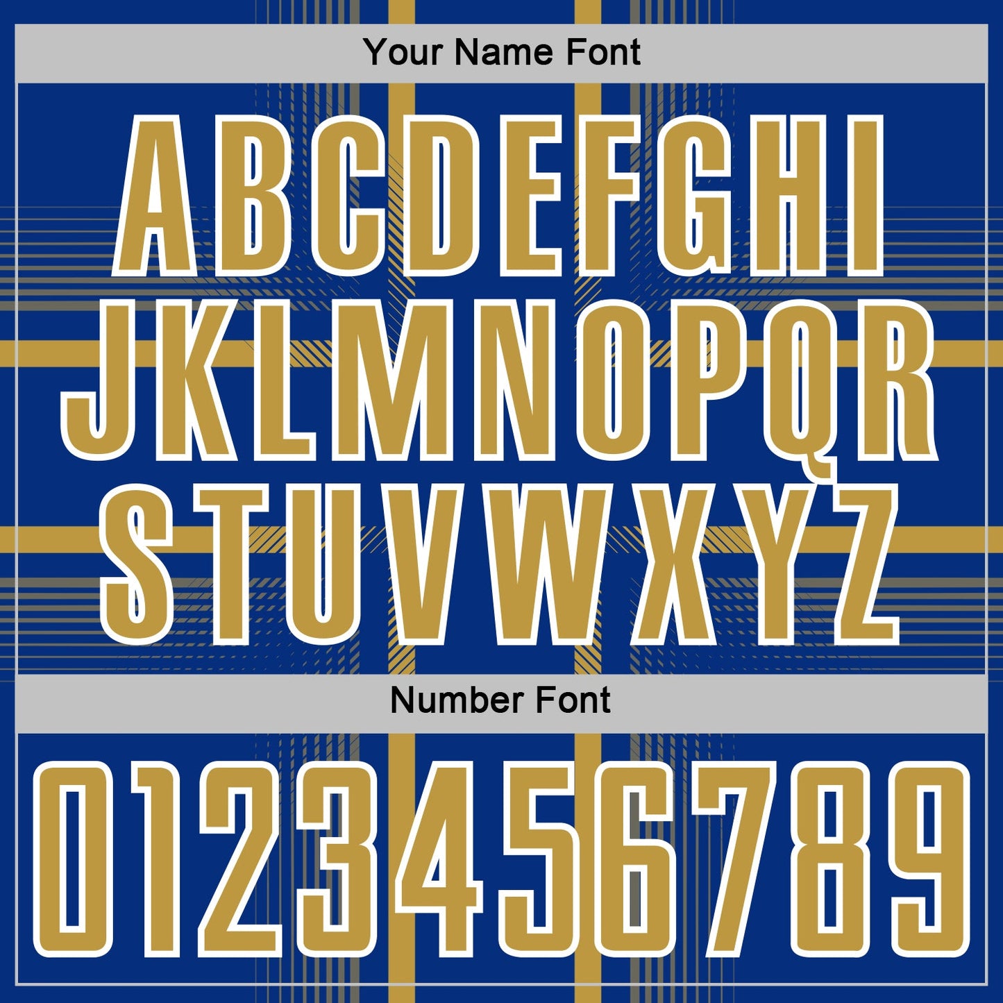Custom Royal Old Gold-White Lines Sublimation Soccer Uniform Jersey view 6