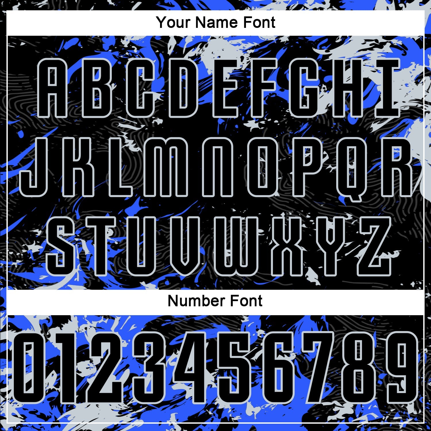 Custom Black Silver-Royal Fluid Art Splash Sublimation Soccer Uniform Jersey view 6
