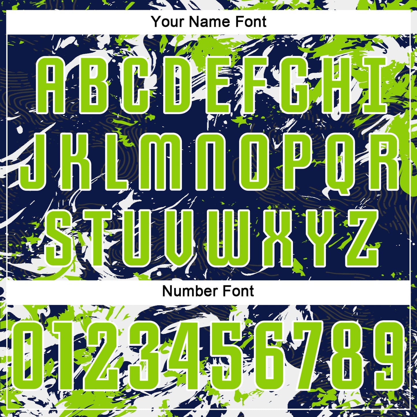 Custom Navy Neon Green-White Fluid Art Splash Sublimation Soccer Uniform Jersey view 6