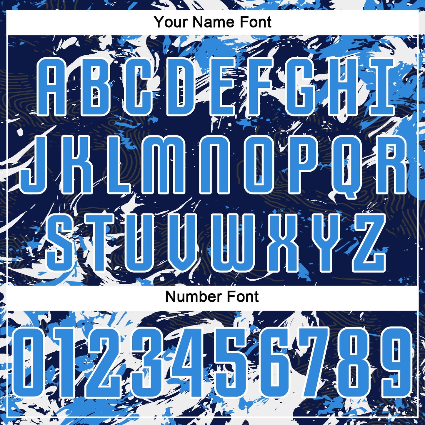 Custom Navy Powder Blue-White Fluid Art Splash Sublimation Soccer Uniform Jersey view 6