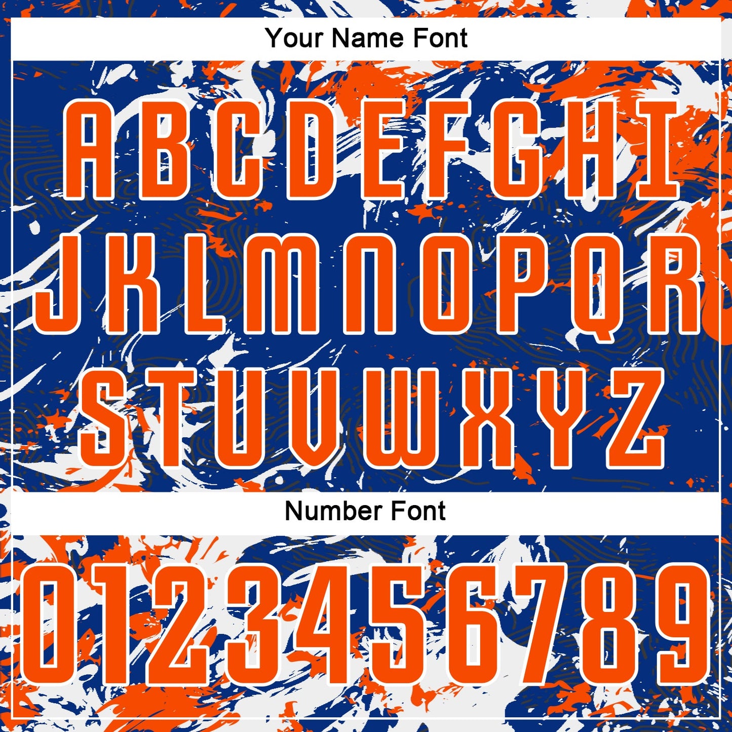 Custom Royal Orange-White Fluid Art Splash Sublimation Soccer Uniform Jersey view 6