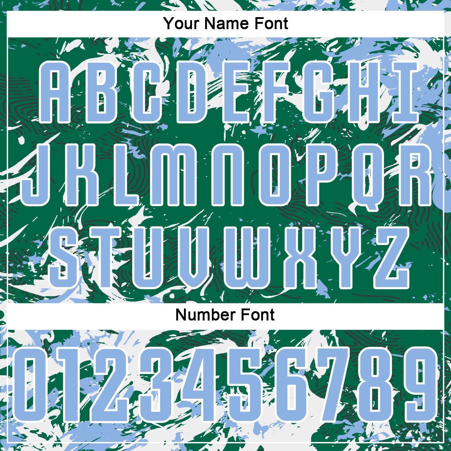 Custom Kelly Green Light Blue-White Fluid Art Splash Sublimation Soccer Uniform Jersey view 6