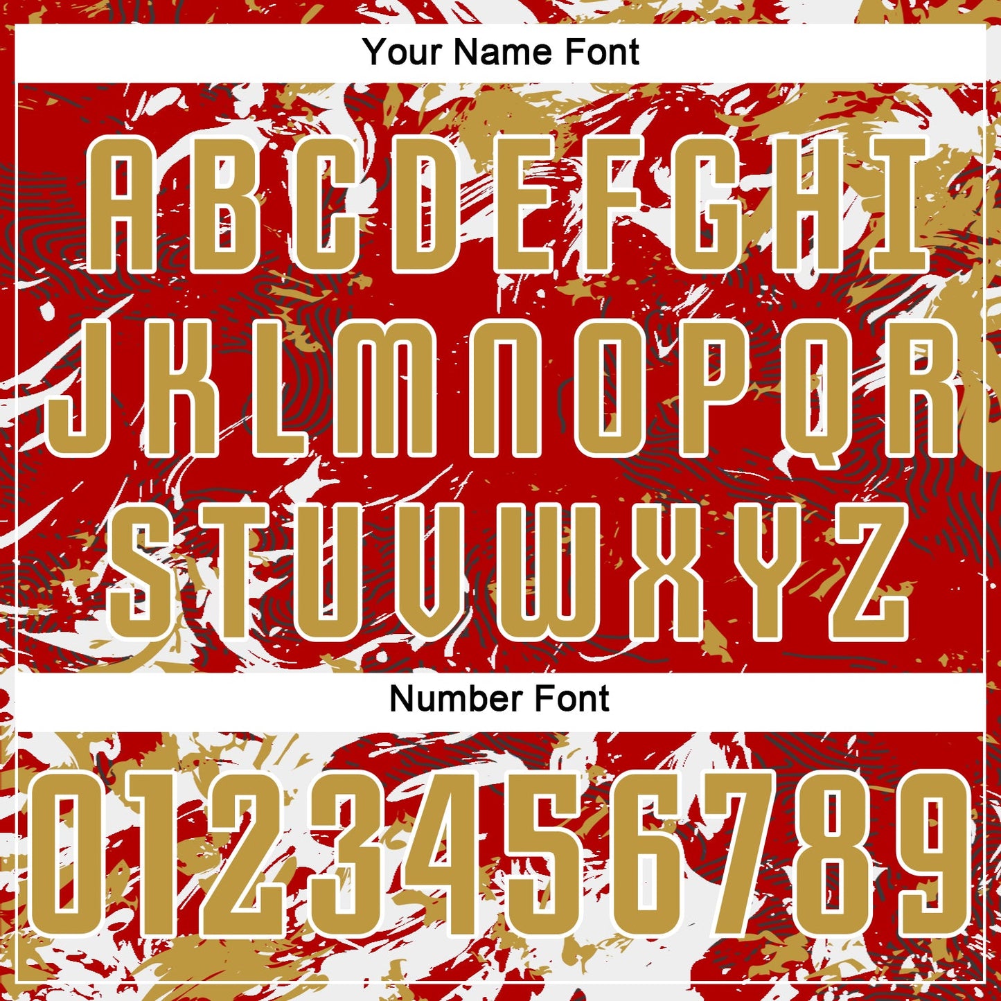 Custom Red Old Gold-White Fluid Art Splash Sublimation Soccer Uniform Jersey view 6