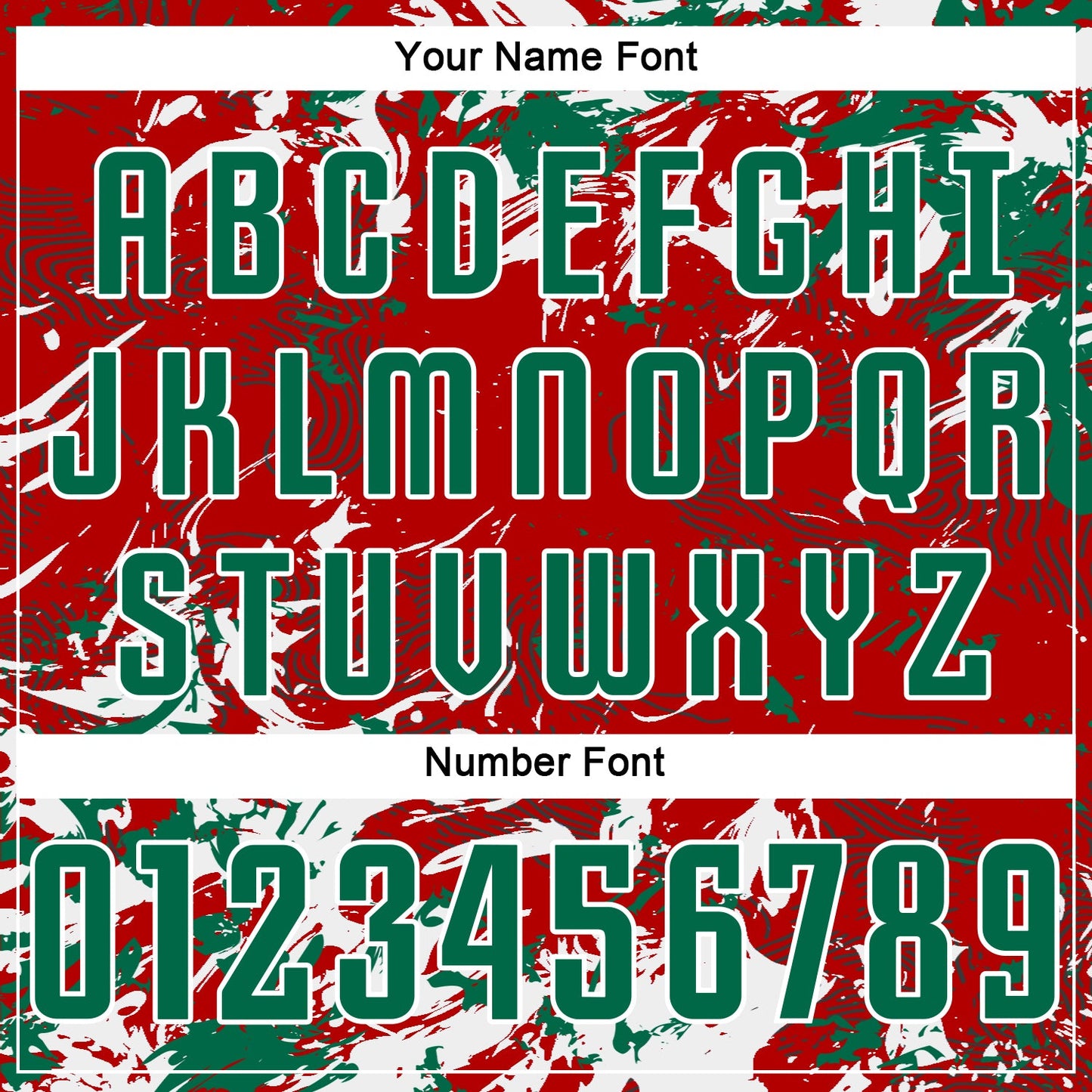 Custom Red Kelly Green-White Fluid Art Splash Sublimation Soccer Uniform Jersey view 6