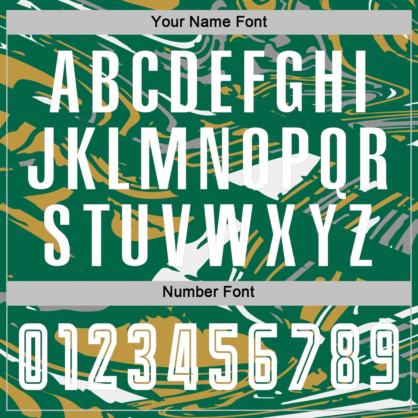 Custom Figure White Kelly Green-Old Gold Fluid Art Splash Sublimation Soccer Uniform Jersey view 6