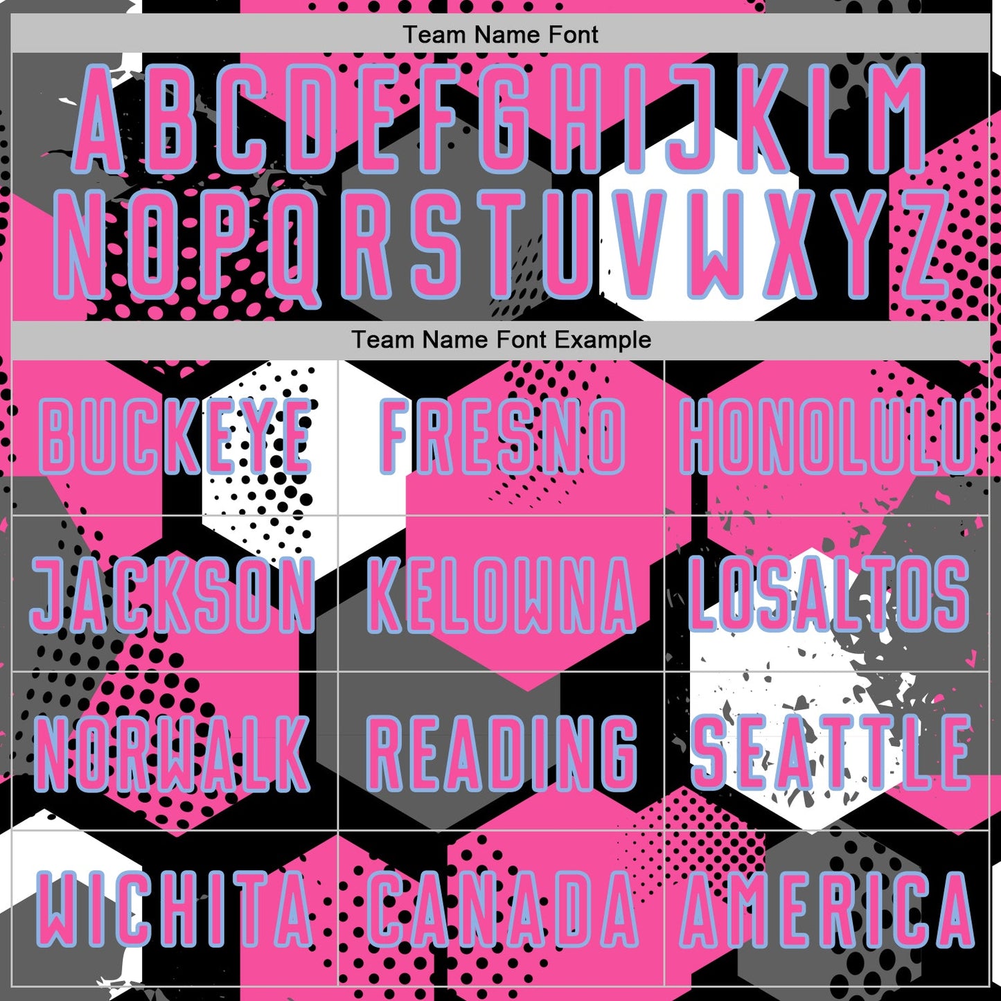 Custom Black Pink Light Blue-White Geometric Shape Sublimation Soccer Uniform Jersey view 5