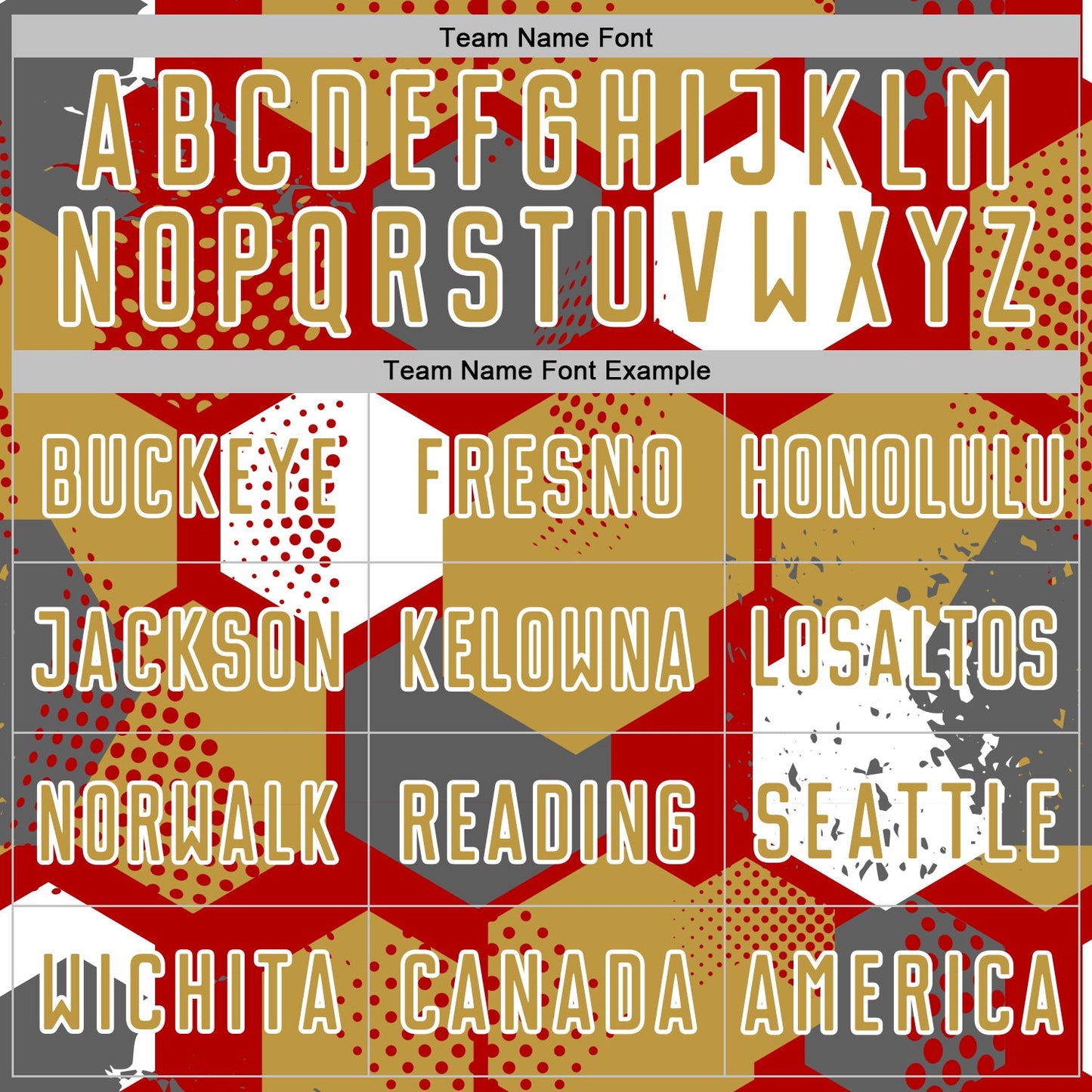 Custom Red Old Gold-White Geometric Shape Sublimation Soccer Uniform Jersey view 5