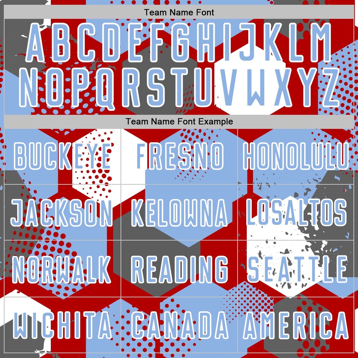 Custom Red Light Blue-White Geometric Shape Sublimation Soccer Uniform Jersey view 5