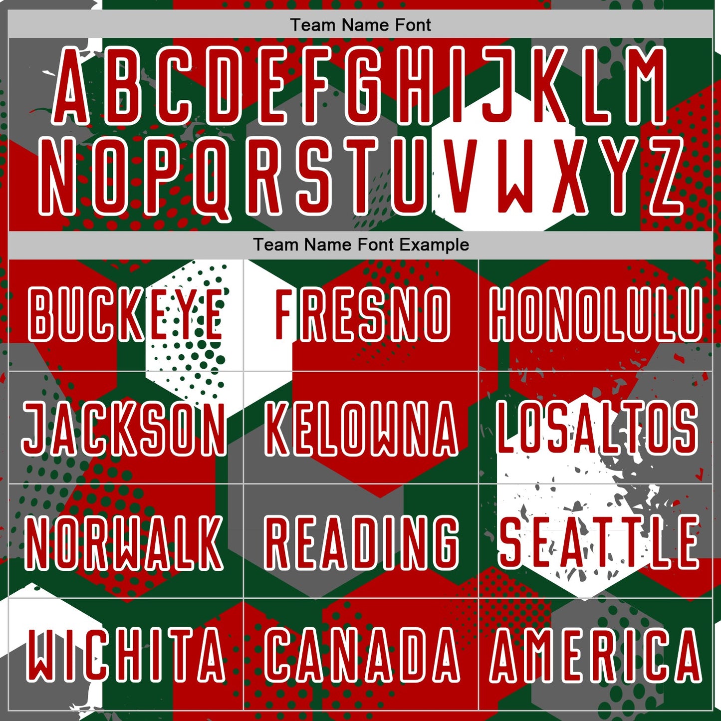 Custom Green Red-White Geometric Shape Sublimation Soccer Uniform Jersey view 5