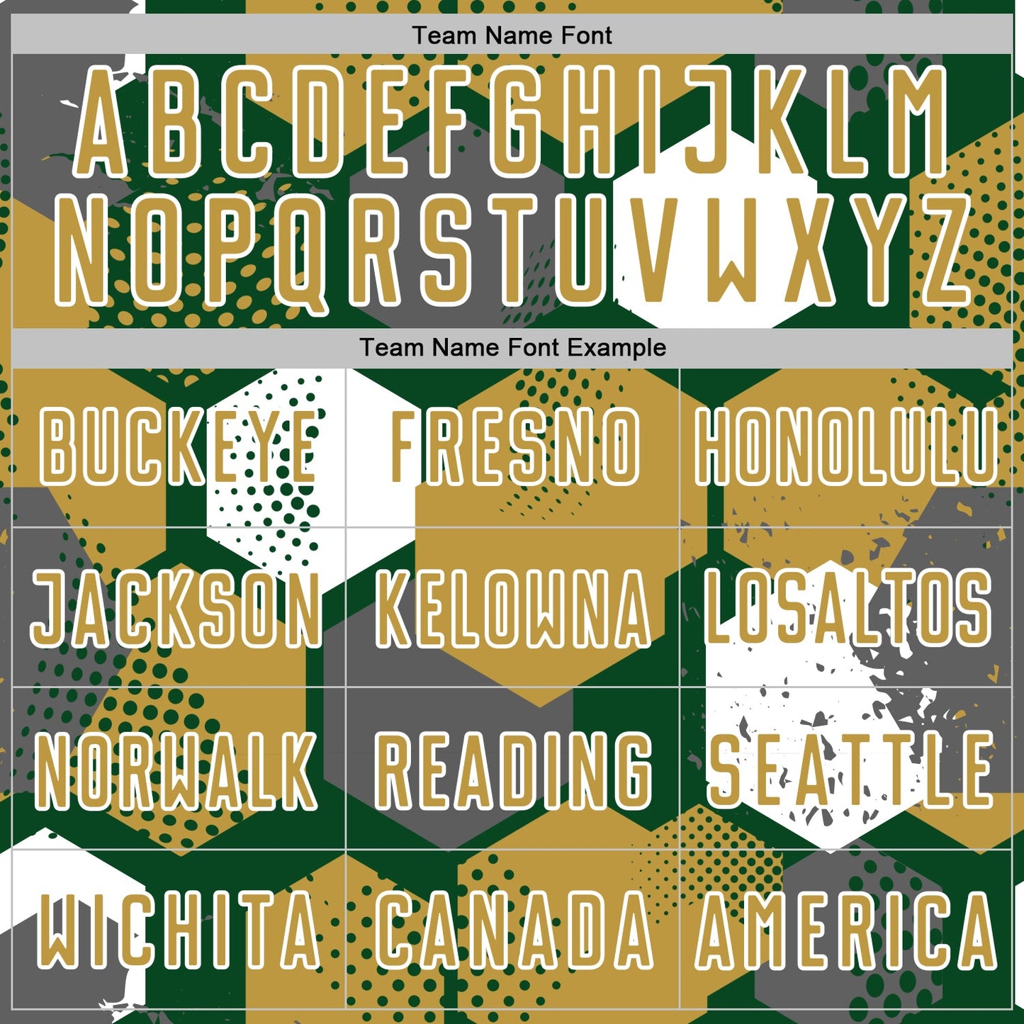 Custom Green Old Gold-White Geometric Shape Sublimation Soccer Uniform Jersey view 5