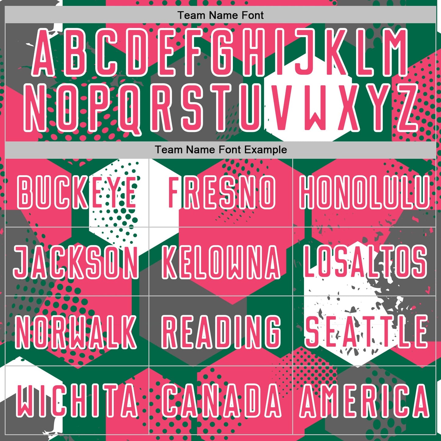 Custom Kelly Green Neon Pink-White Geometric Shape Sublimation Soccer Uniform Jersey view 5