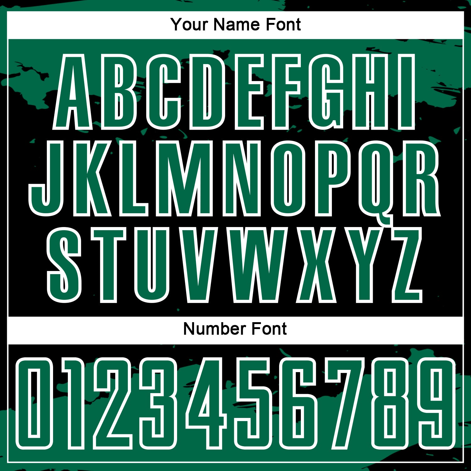 Custom Black Kelly Green-White Abstract Fragment Art Sublimation Soccer Uniform Jersey view 6
