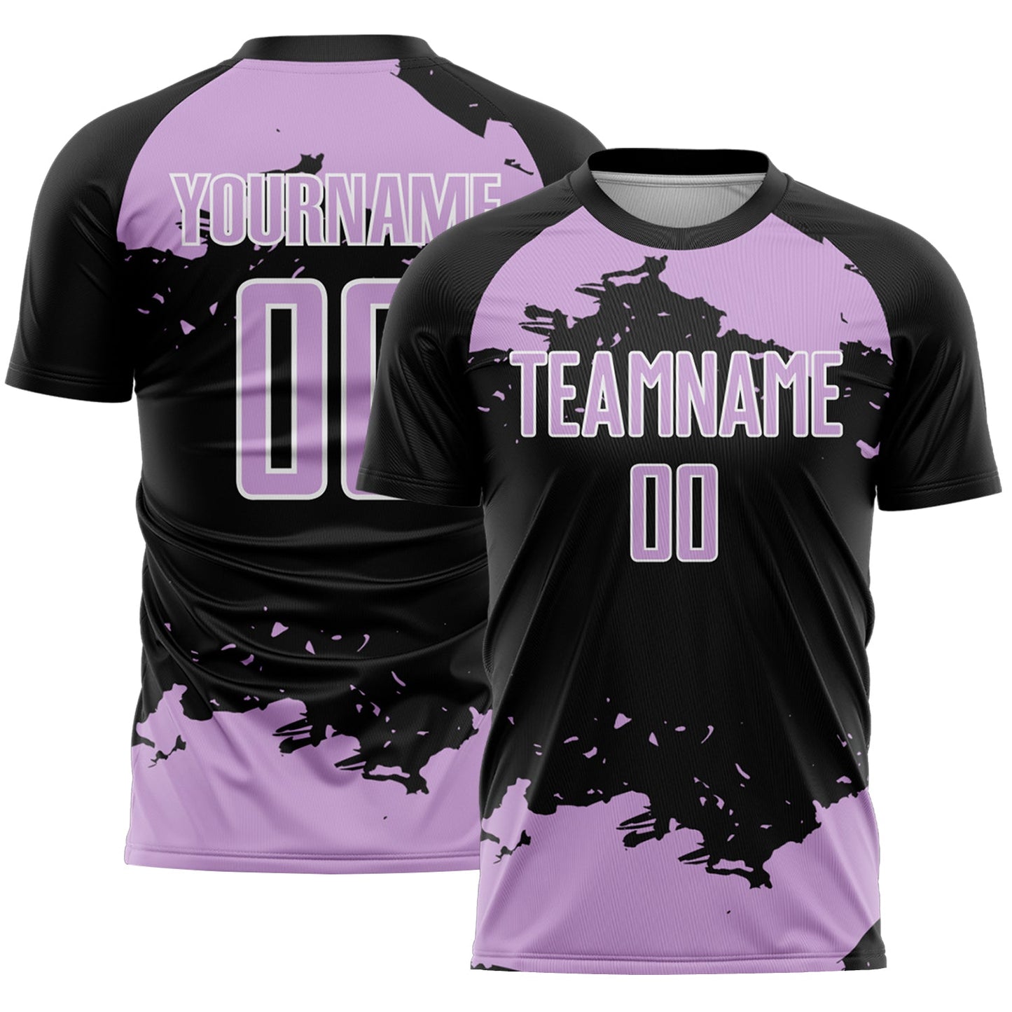 Custom Black Light Purple-White Abstract Fragment Art Sublimation Soccer Uniform Jersey - Main View