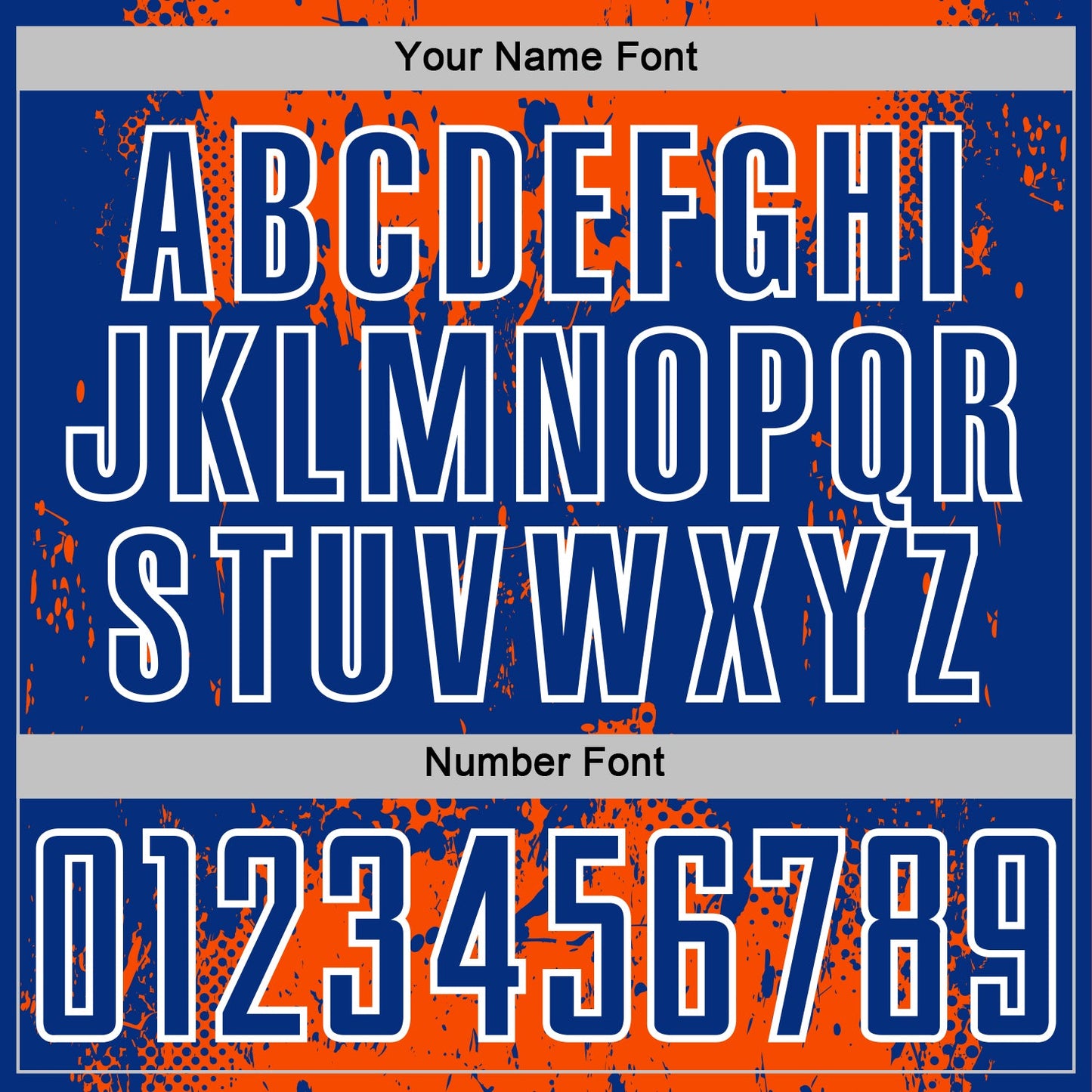 Custom Orange Royal-White Abstract Splatter Grunge Art Sports Sublimation Soccer Uniform Jersey view 6