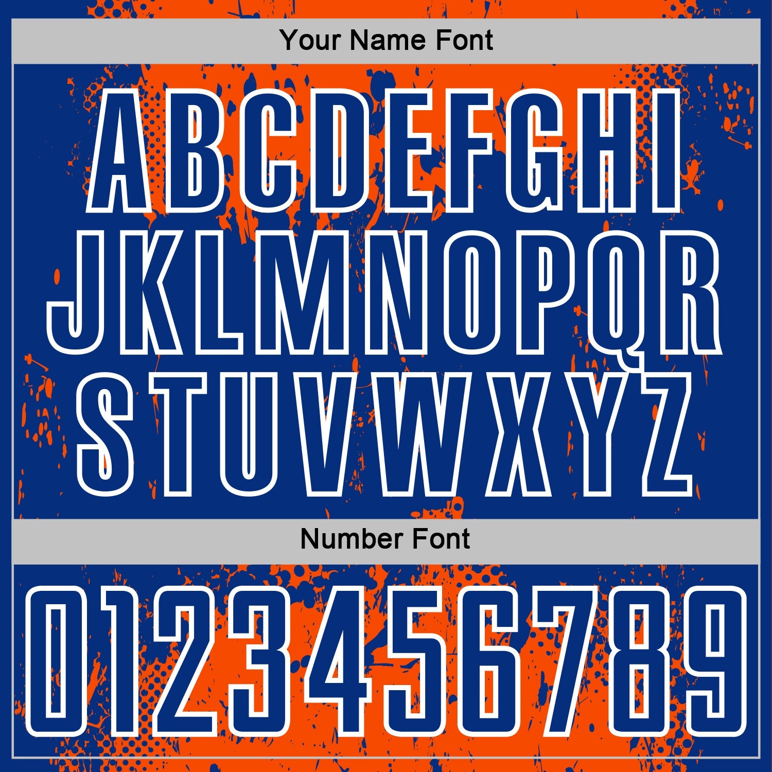 Custom Orange Royal-White Abstract Splatter Grunge Art Sports Sublimation Soccer Uniform Jersey view 6