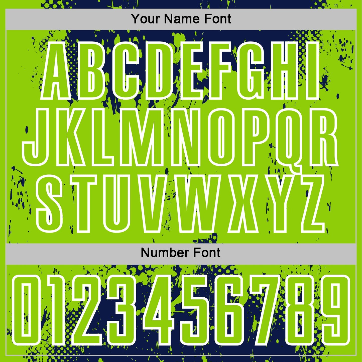 Custom Navy Neon Green-White Abstract Splatter Grunge Art Sports Sublimation Soccer Uniform Jersey view 6
