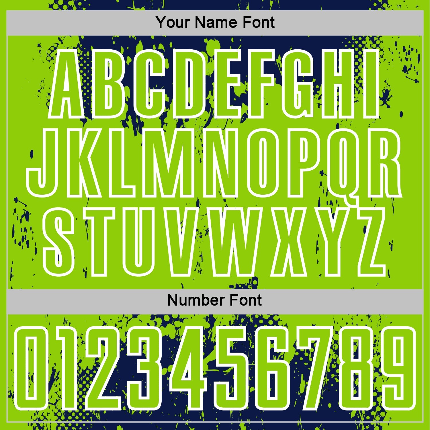 Custom Navy Neon Green-White Abstract Splatter Grunge Art Sports Sublimation Soccer Uniform Jersey view 6