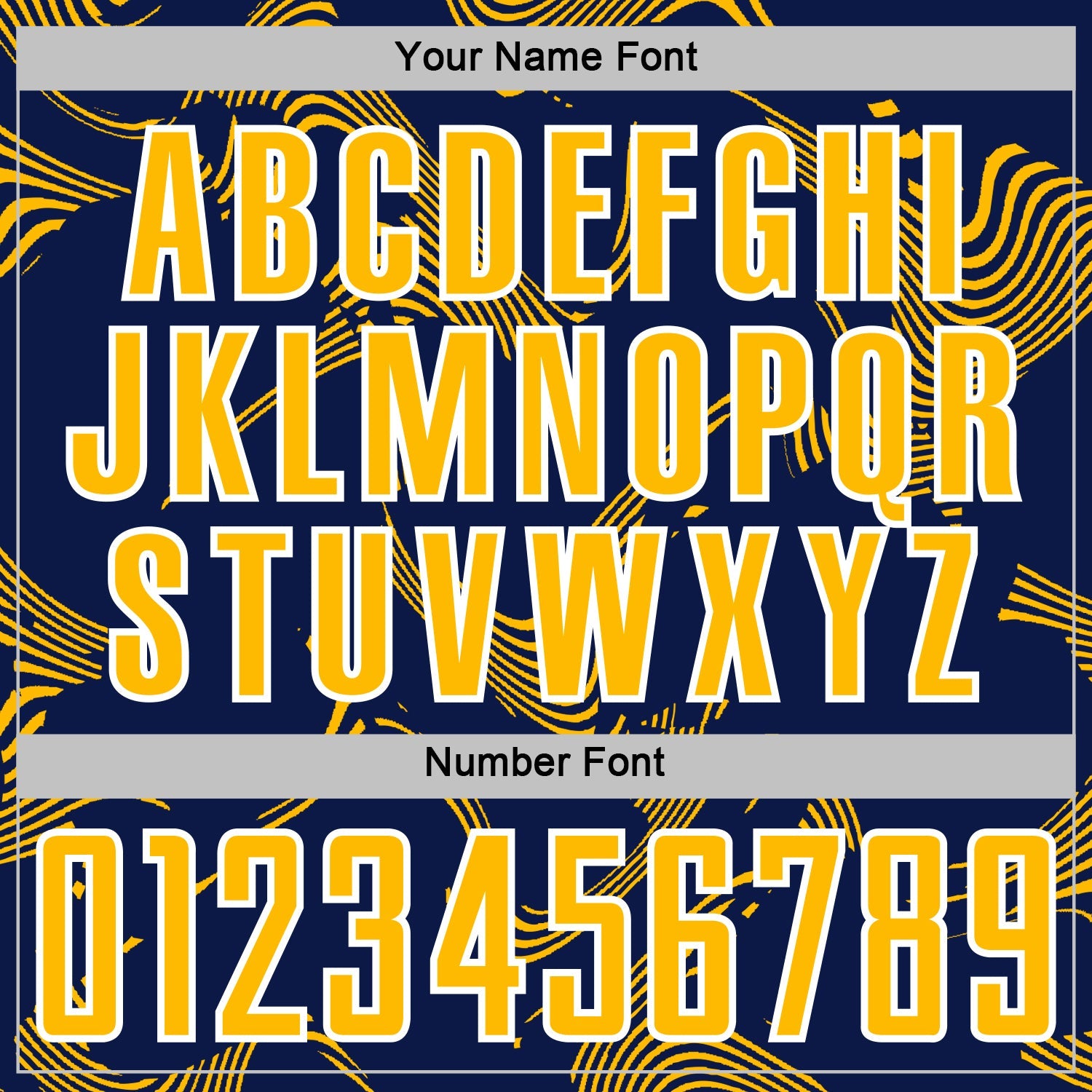 Custom Navy Gold-White Curve Lines Sports Sublimation Soccer Uniform Jersey view 6