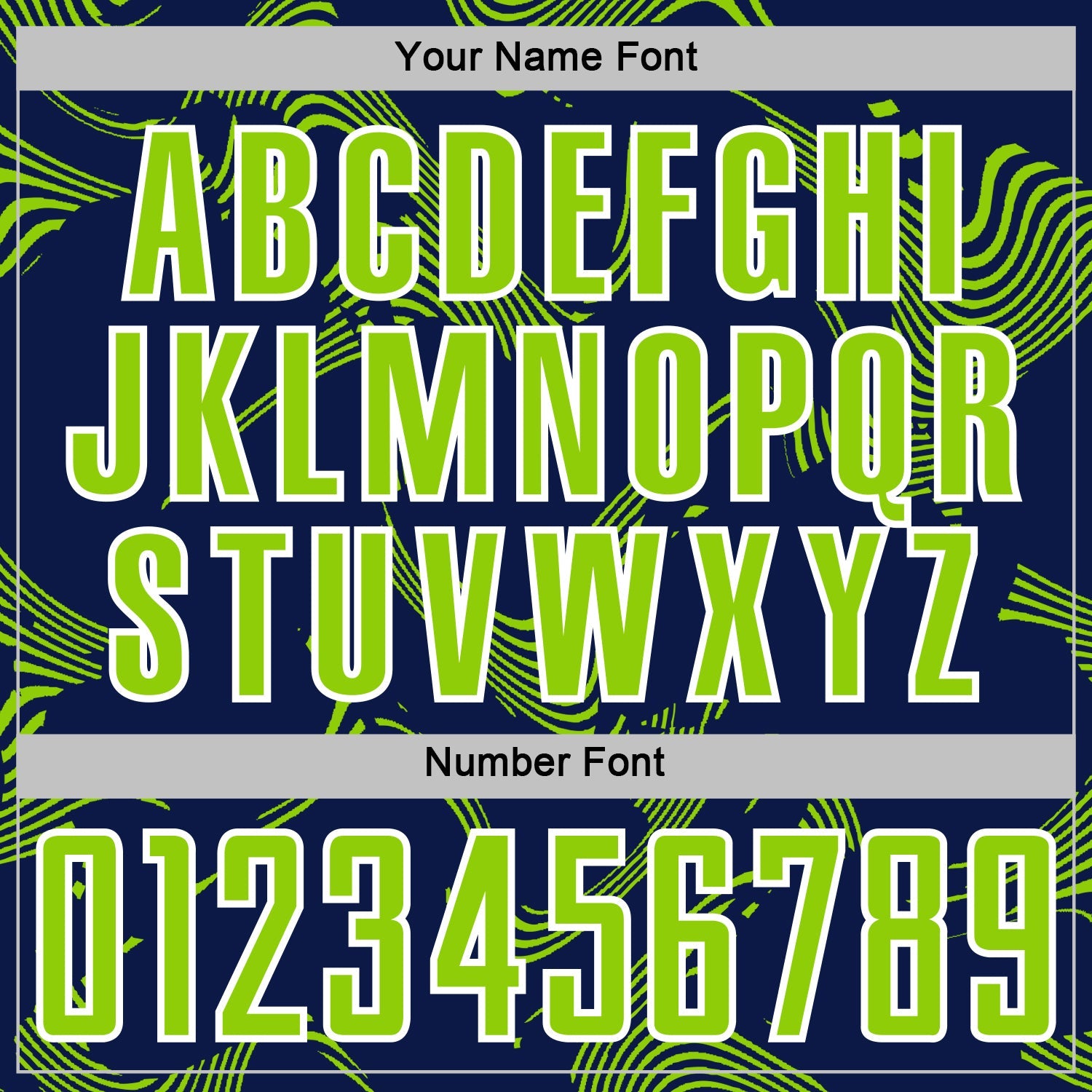 Custom Navy Neon Green-White Curve Lines Sports Sublimation Soccer Uniform Jersey view 6