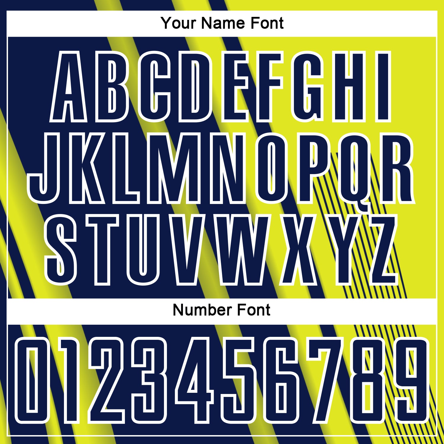 Custom Neon Yellow Navy-White Lines Sports Sublimation Soccer Uniform Jersey view 6