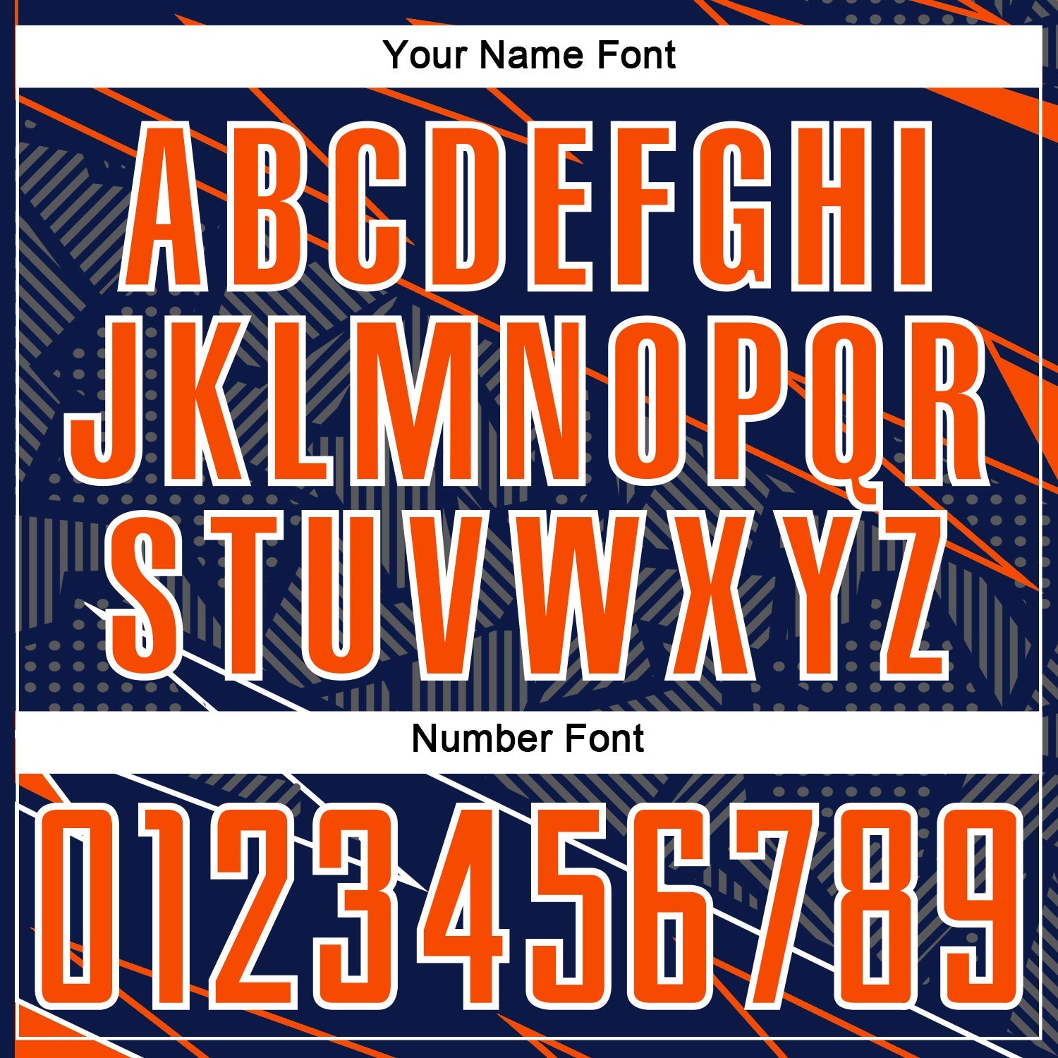 Custom Navy Orange-White Lines Sports Sublimation Soccer Uniform Jersey view 6