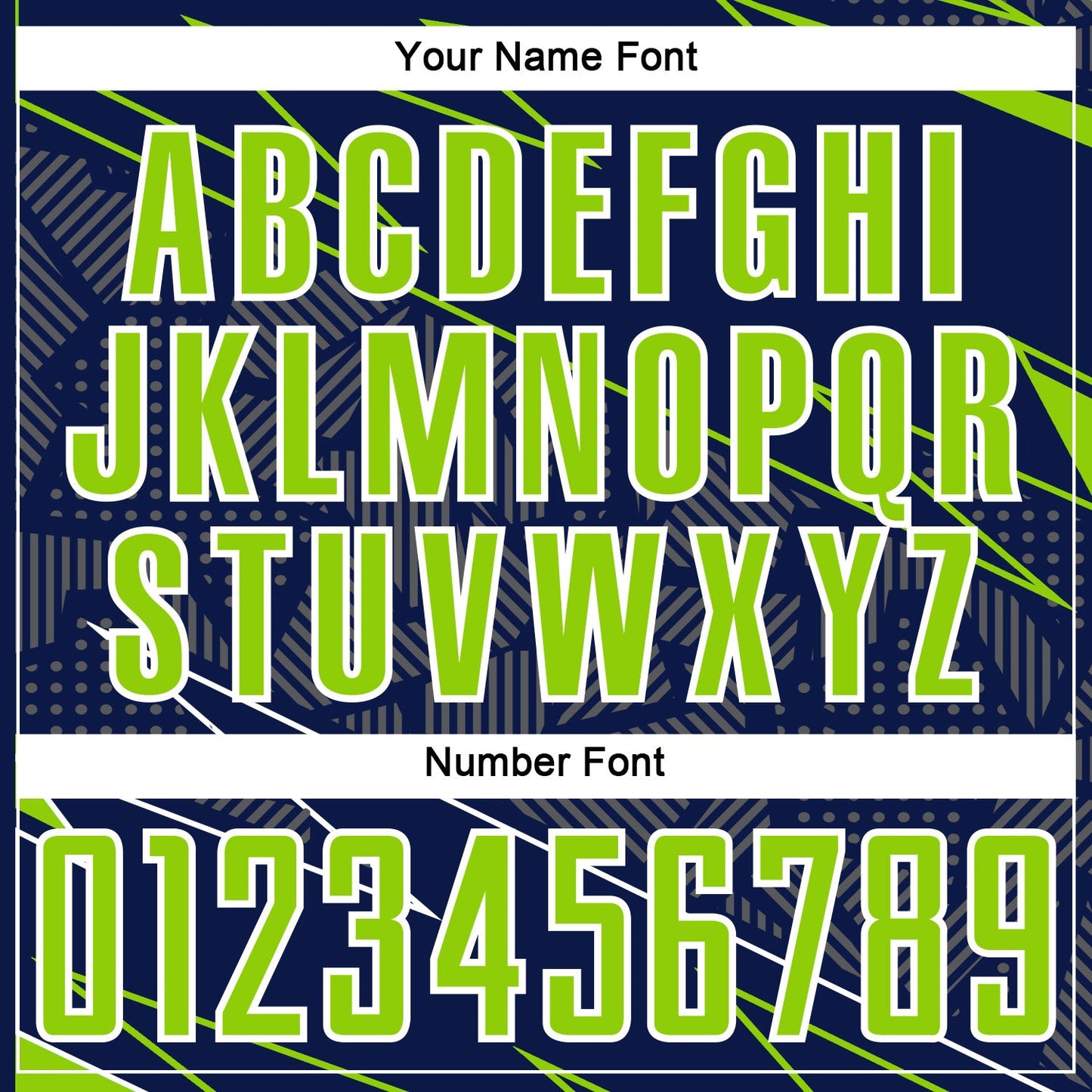 Custom Navy Neon Green-White Lines Sports Sublimation Soccer Uniform Jersey view 6