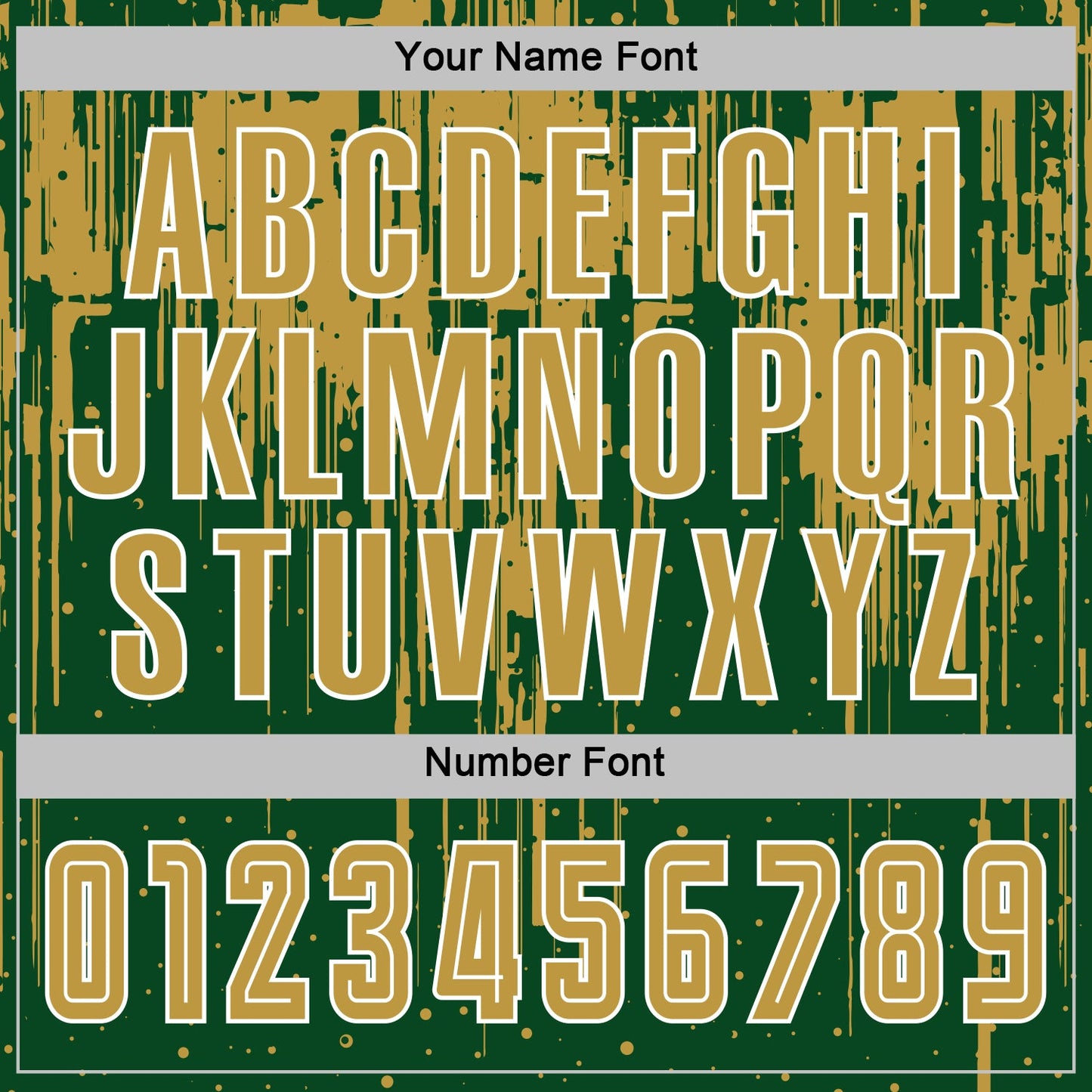 Custom Green Old Gold-White Dripping Splatte Pattern Sports Sublimation Soccer Uniform Jersey view 6
