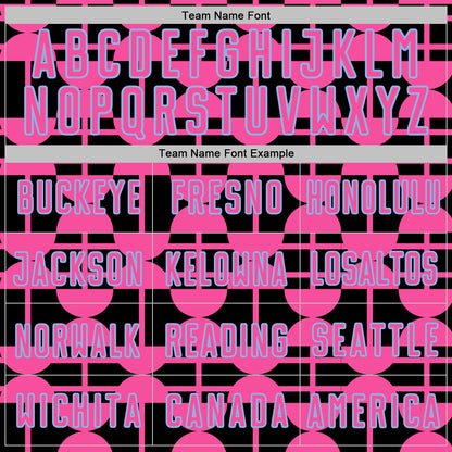 Custom Black Pink-Light Blue Geometric Shapes Sports Sublimation Soccer Uniform Jersey view 5