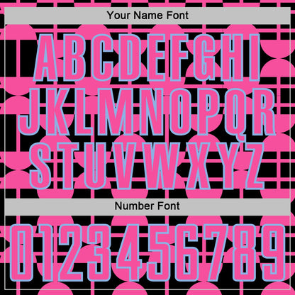 Custom Black Pink-Light Blue Geometric Shapes Sports Sublimation Soccer Uniform Jersey view 6