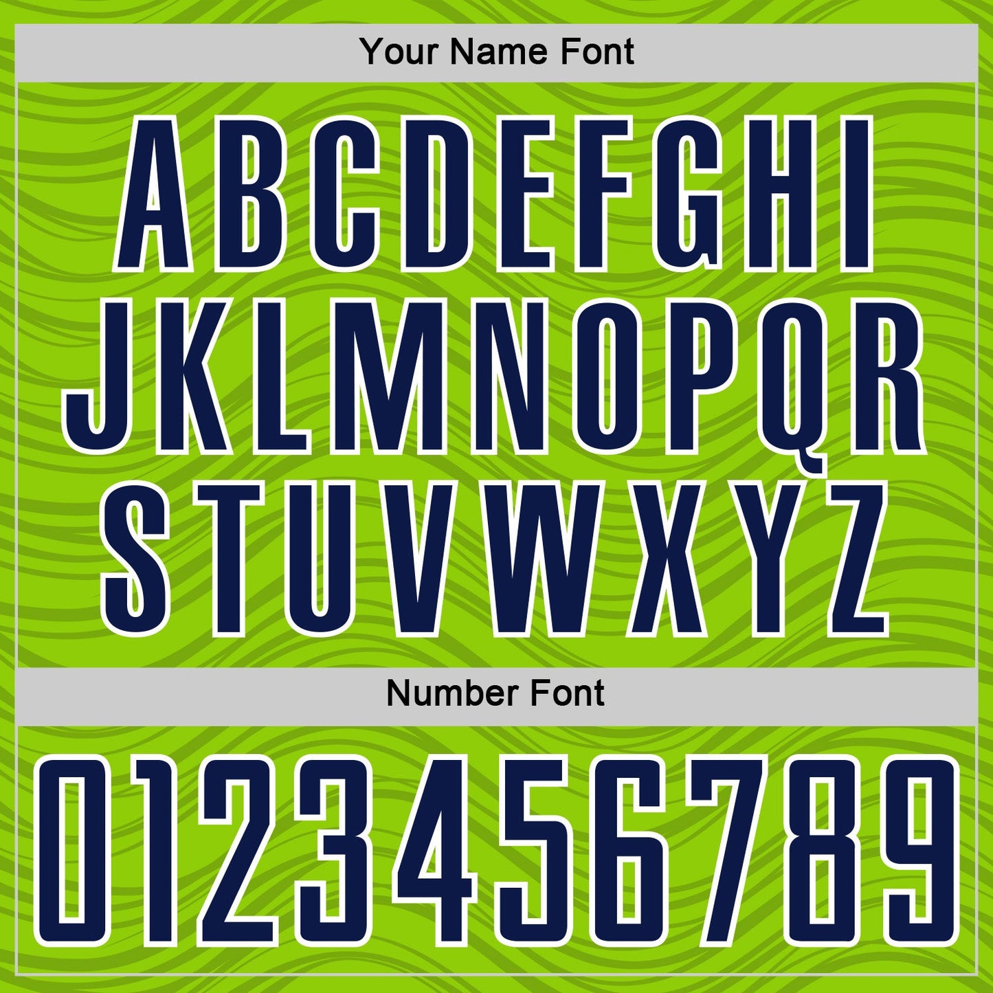 Custom Neon Green Navy-White Wavy Lines Sports Sublimation Soccer Uniform Jersey view 6
