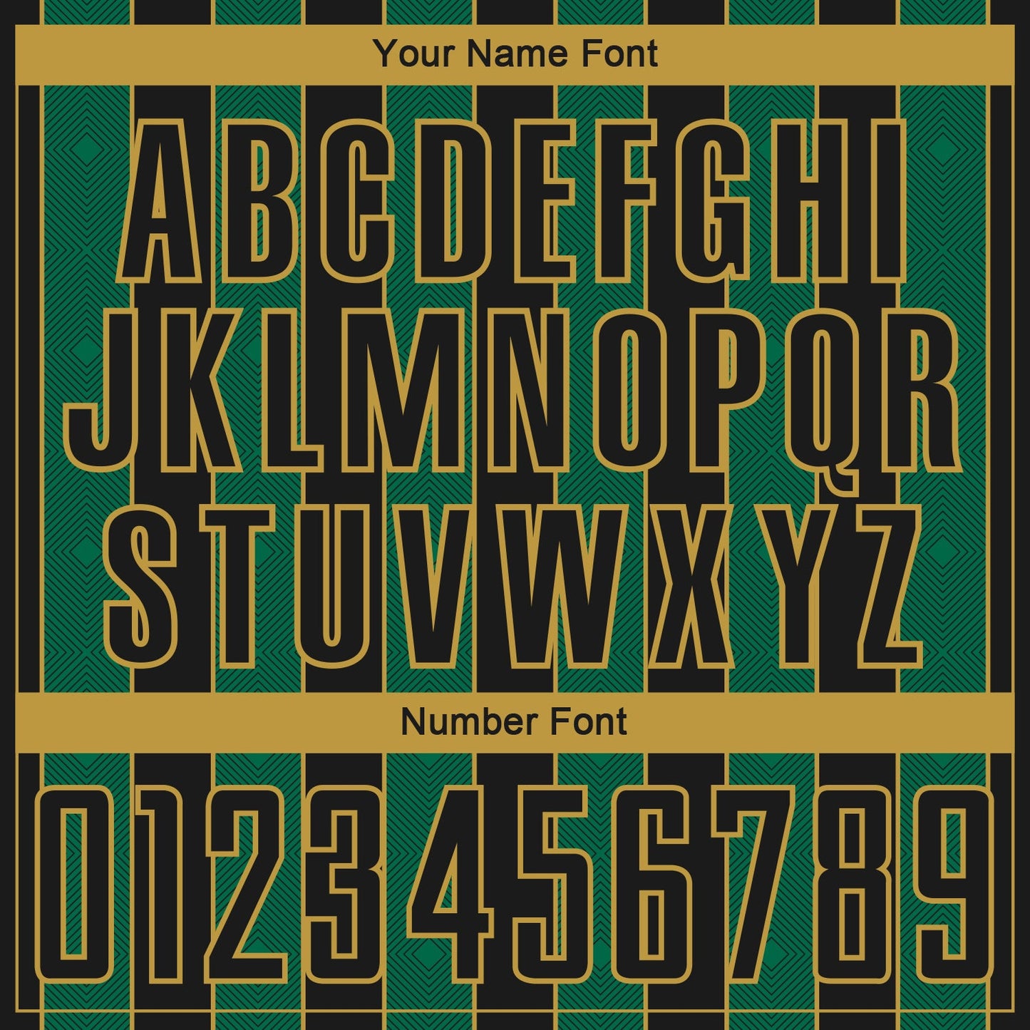 Custom Black Kelly Green-Old Gold Pinstripe Line Sports Sublimation Soccer Uniform Jersey view 6