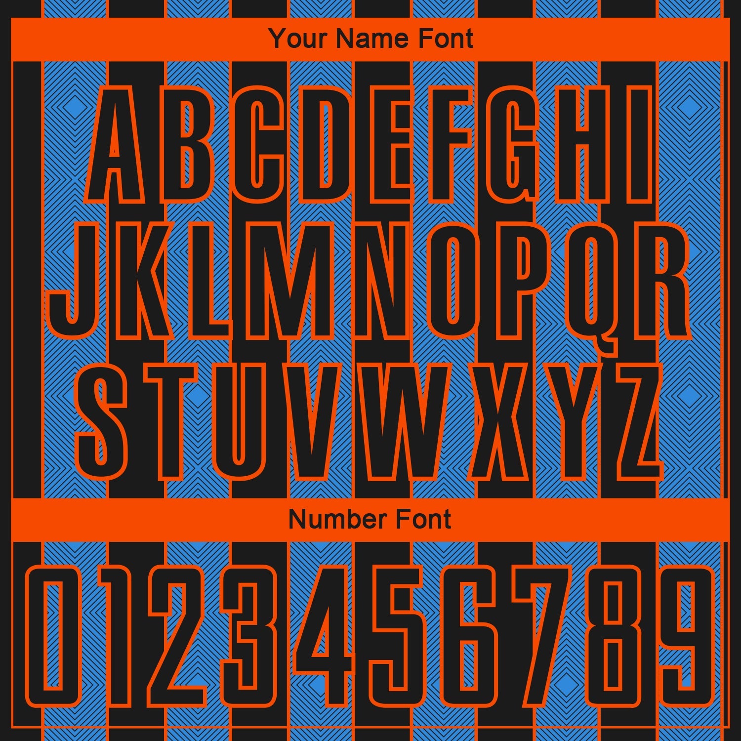 Custom Black Powder Blue-Orange Pinstripe Line Sports Sublimation Soccer Uniform Jersey view 6