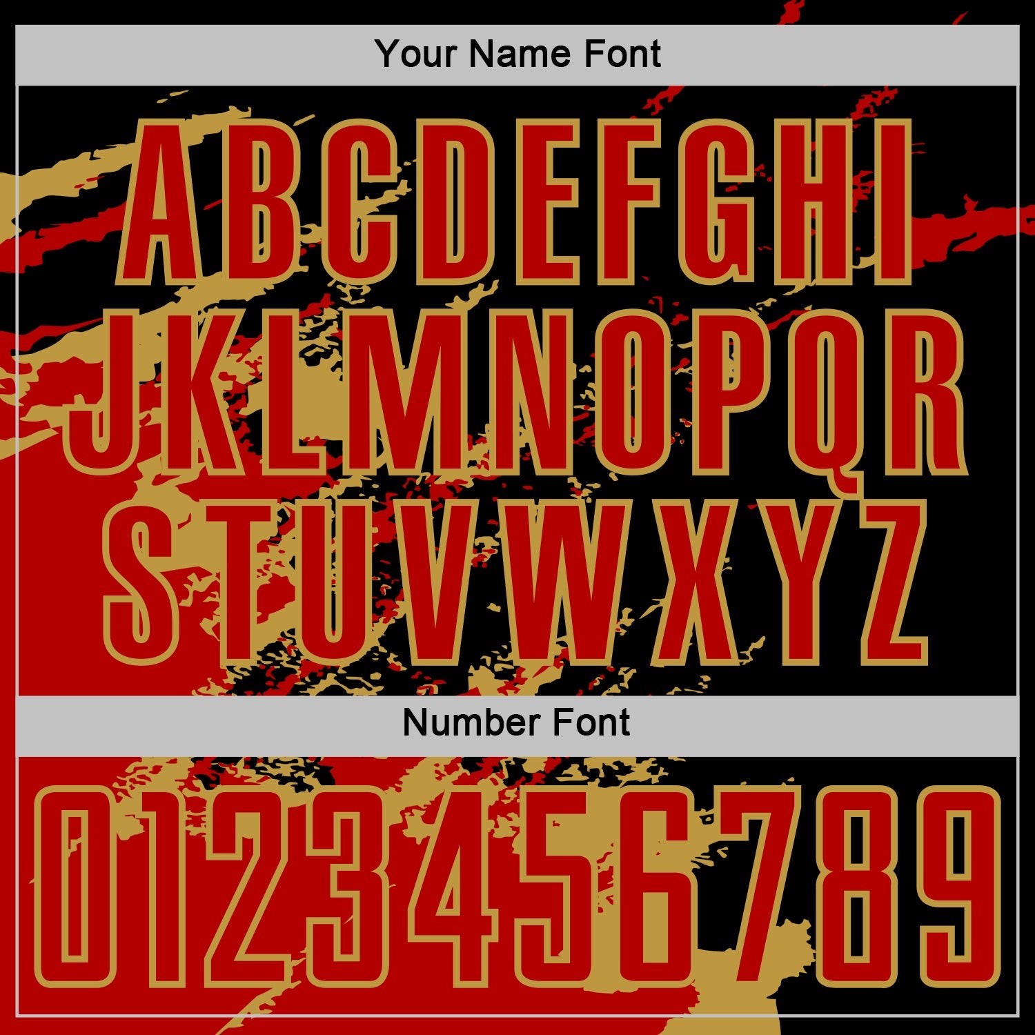 Custom Black Red-Old Gold Abstract Fragment Art Splash Sports Sublimation Soccer Uniform Jersey view 6